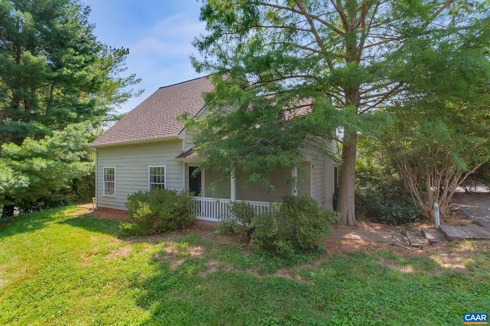 Sweet home in Highlands. Great location close to Crozet pool, park, and restaurants. This home features an open floor plan with a living room that opens to a private patio area as well as a spacious kitchen with an island and pantry. It also features a new roof, a first floor primary bedroom with walk in closet and attached bathroom, second bath and 3 additional bedrooms with extra storage on the upper level, and even more storage space in attached shed.