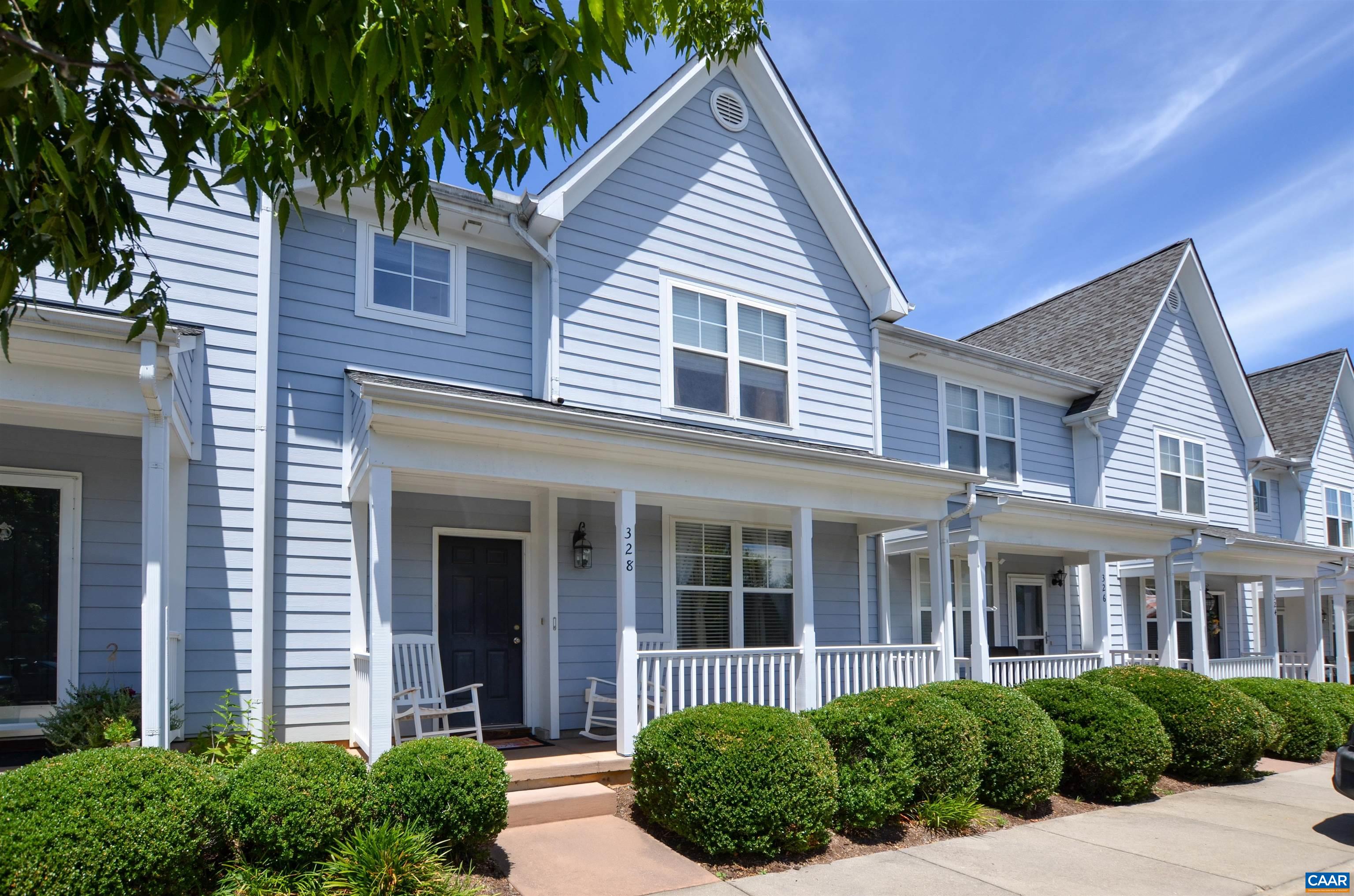 Move-in Ready Townhome with bright open floor plan in the Westhall Community in lovely Crozet! Covered front porch to cheerful entry opens to dining area with kitchen passthrough. Main level half bath and spacious living area opens to back yard patio. Three carpeted bedrooms and laundry upstairs. Owner's suite with walk-in closet attached bath. An additional full bath upstairs serves the other two bedrooms. This beautiful townhome is convenient to community play areas, Claudius Crozet Park, ACAC, and all charming Crozet has to offer! HOA takes care of roof, exterior maintenance, lawn maintenance, trash and snow removal. Highly desired Western Albemarle school district. One year home warranty included!