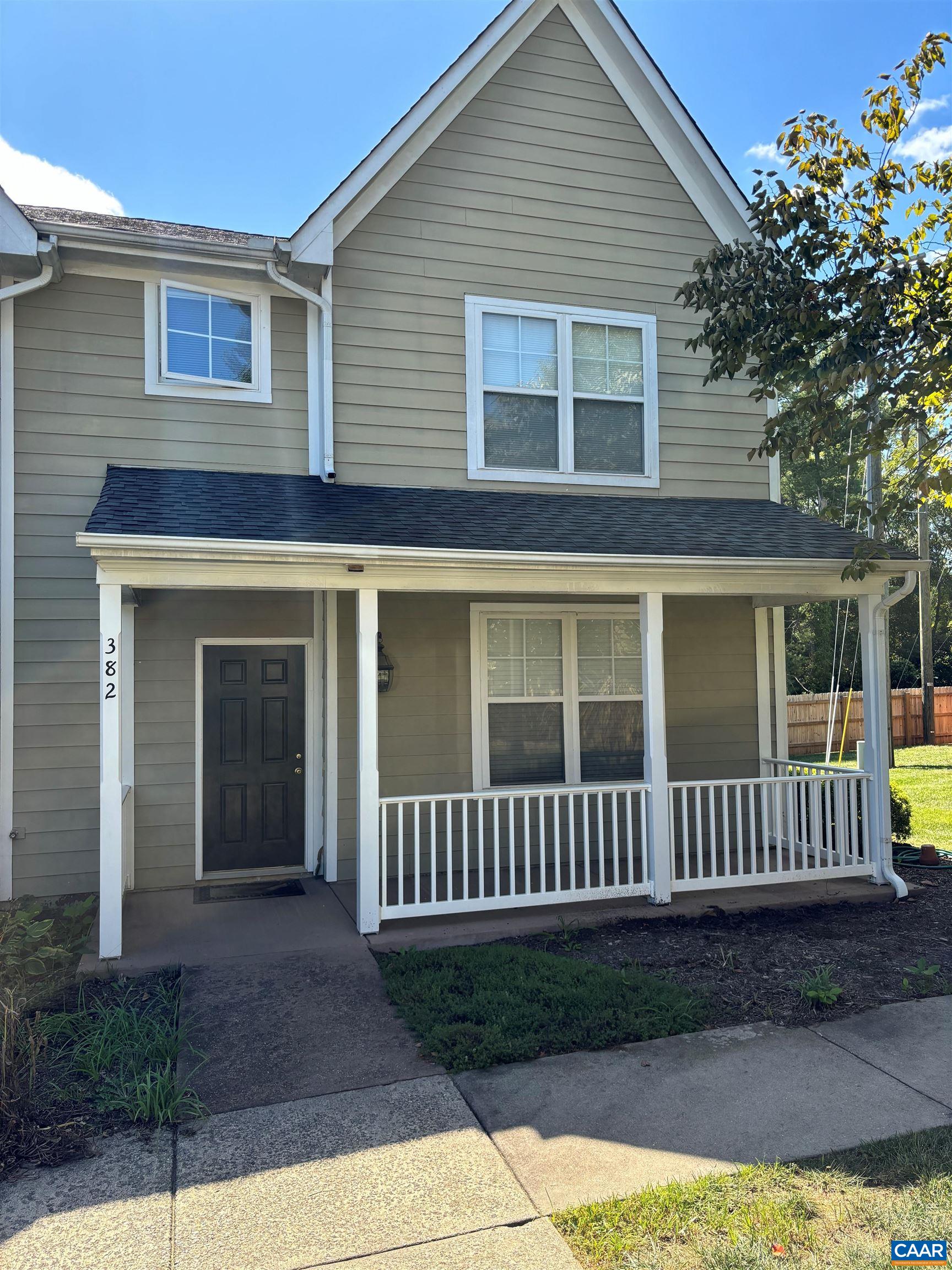 Beautiful end unit townhome that offers 3 spacious bedrooms with 2.5 baths.  Relax on the covered front porch and enjoy the large adjacent common area for the pets and kids to play.  Wonderful galley kitchen adjacent to the dining room for entertaining and conviviality. Great location that is minutes away from all the shops and restaurants Crozet has to offer. Priced below the tax assessment and will not last long.