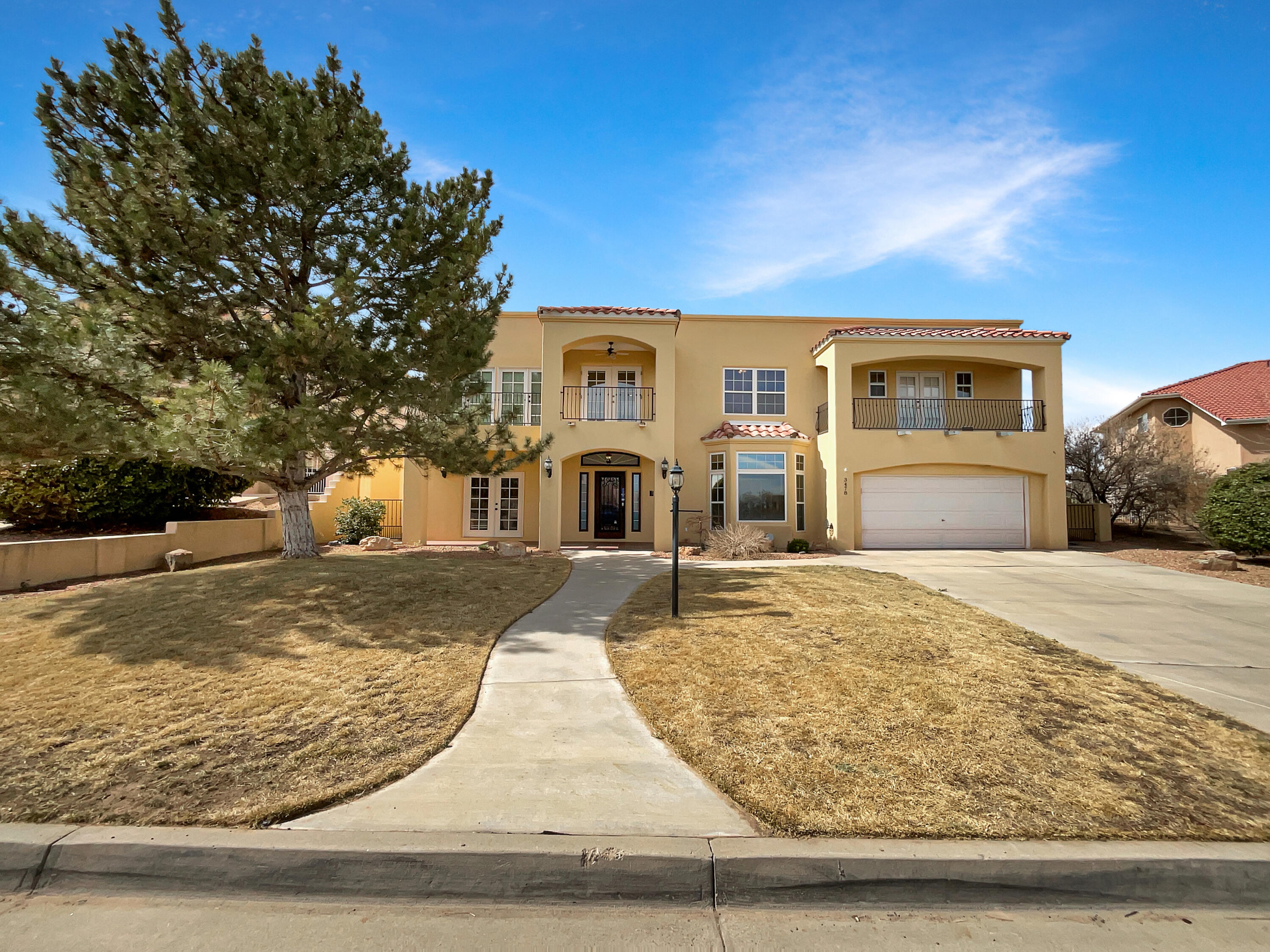 Welcome home to this custom beauty featuring an open concept living.  Perfect for entertaining with ample living spaces, 4 nicely-sized bedrooms plus an office & 4 full bathrooms are perfect for accommodating family. The first floor features a beautiful living room, game room/bar, & spacious mother in law quarters or guest room. Upstairs you will find another large living area, chef's kitchen, formal dinning, 3 bedrooms and balconies galore!  Four car tandem garage and owned solar panels for energy savings.  Come see it today!