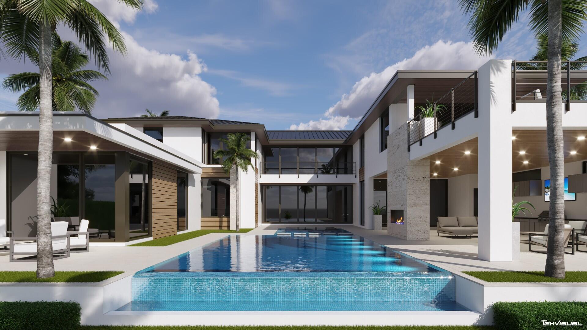 Discover the pinnacle of coastal luxury with this brand-new oceanfront estate in the exclusive Jupiter Inlet Colony. Offering 100 feet of pristine ocean frontage and breathtaking Atlantic views. Spanning 11,075+/-total SgFt. This stunning masterpiece by Village Architects & Willoughby Construction features 5 bedrooms + office, 6.1 baths, with elevator. Wide-plank European oak floors, Venetian plaster accents, and floor-to-ceiling windows create seamless indoor-outdoor living. A whole-house solar system with Tesla Powerwalls whole home electric and back up. The custom designed chef's kitchen boasts Wolf & Sub-Zero appliances, premium cabinetry with butler's pantry. The first-floor primary suite is a private sanctuary with a loggia, sweeping ocean views, with pool access. Outdoor living is redefined with an expansive covered loggia, summer kitchen, outdoor fireplace, and a stunning Euro-edge infinity pool/spa merging seamlessly with the ocean. A private beach path leads directly to the sand, creating the ultimate coastal retreat. A rare opportunity to own a new oceanfront estate in Jupiter Inlet Colony, ideally positioned between Jupiter Island and Palm Beach with private beach access.
Estimated completion: March 2026&#x14;with time to personalize every detail - finish the home with the current designer/Angela Reynolds or customize it to make it your own. 
 JIC offers extreme security with its own police department on call and patrol 24 hours a day 7 days a week. 

Don't miss this once in a lifetime opportunity..