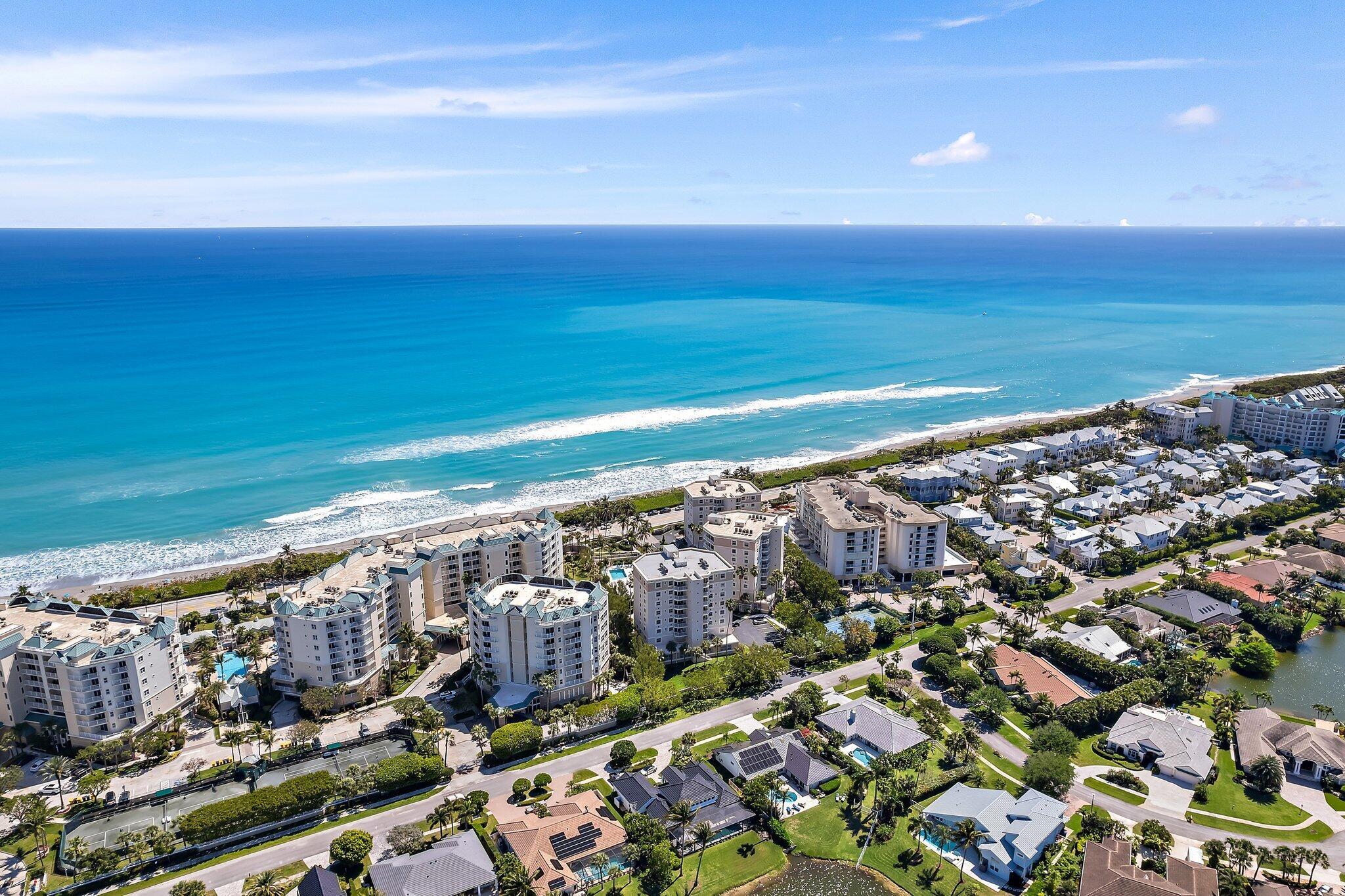 Luxury Oceanfront Condo for Sale in Jupiter, Florida. Turnkey 3-bedroom, 2-bath condo in exclusive Jupiter by the Sea--steps from the sand. Enjoy panoramic sunrise and sunset views from two private balconies. This boutique oceanfront community features just three buildings with only two residences per floor, offering rare privacy and security. Amenities include tennis, pickleball, fitness center, and a resort-style pool. Walk to miles of pristine beaches ideal for swimming, paddleboarding, and relaxing by the Atlantic. Within 2 miles of 30+ restaurants, shopping, theaters, grocers, and dog parks. Exceptional location, lifestyle, and value--schedule your private tour today!