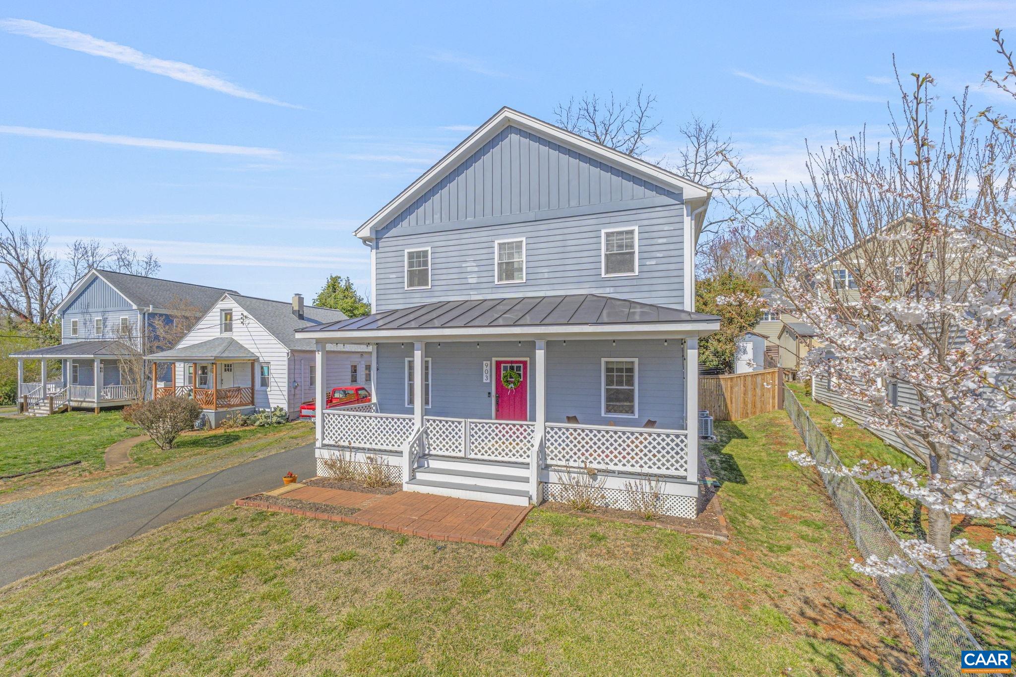 Built in 2016, this home offers an efficient, open floor plan that maximizes space and functionality. On the main level, the layout flows from the inviting front porch into a bright and airy living space. There are high ceilings and plenty of windows that create a welcoming atmosphere. Contemporary finishes and fixtures add style and sophistication. The kitchen features stainless steel appliances, granite countertops, white cabinets, a large island, and pendant lighting. An office is tucked away off the main living room. Upstairs, there are three bedrooms, including a primary suite with walk-in closet, two full bathrooms, and laundry. Step outside to enjoy the fenced backyard, perfect for pets, gatherings, or quiet relaxation. Most everything in this home looks brand new, reflecting meticulous care and modern craftsmanship. Conveniently located close to Belmont’s shopping, dining, and parks, this home offers a blend of style, comfort, and accessibility.