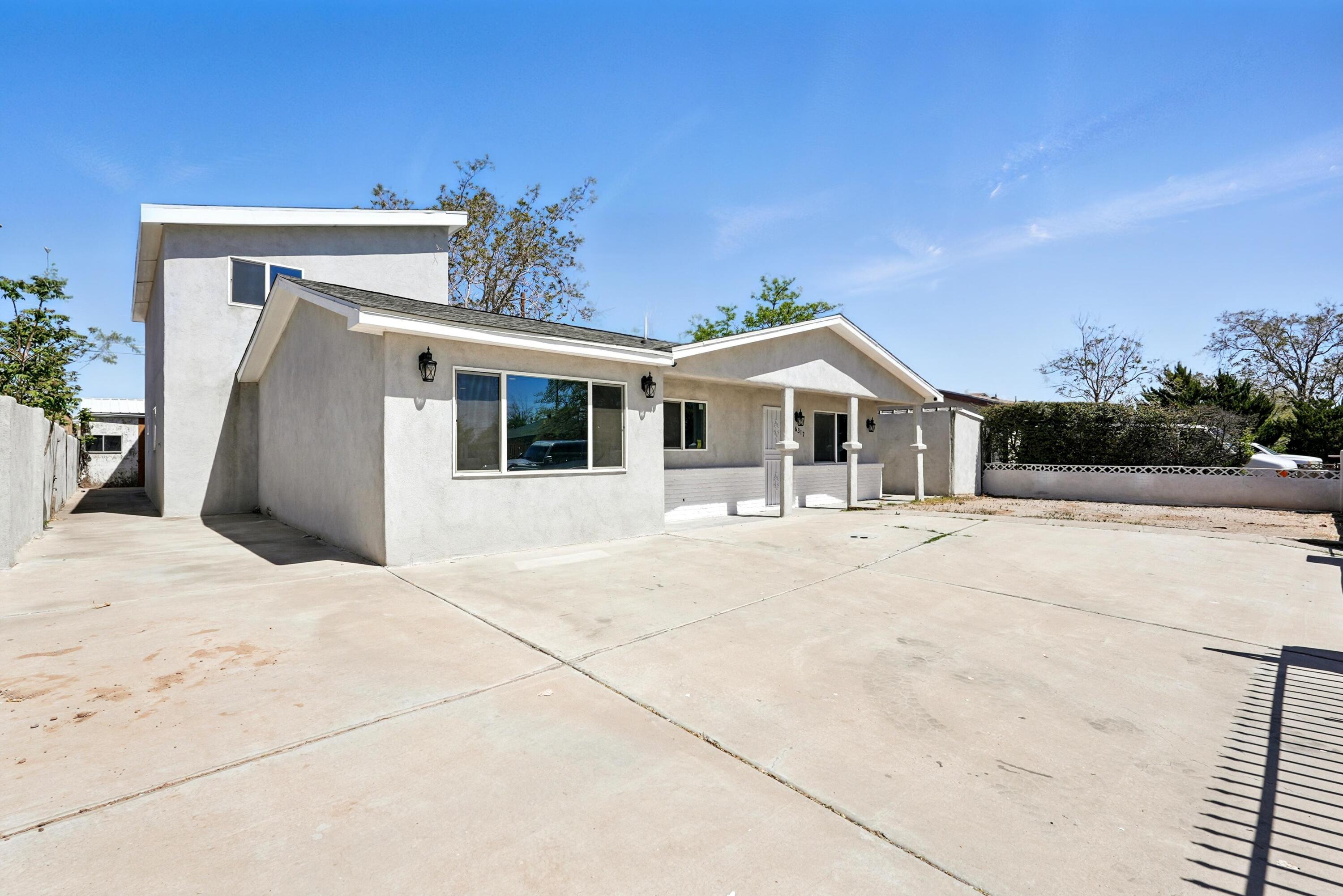 Welcome to this beautifully renovated 5 bedroom, 3 bathroom home. Step inside to find a completely updated kitchen with modern amenities and sleek fixtures, perfect for preparing gourmet meals or hosting friends and family. The bathrooms have also been recently remodeled, featuring stylish design elements and luxurious finishes. New flooring adds a touch of elegance throughout the house, creating a seamless flow from room to room. With plenty of square footage to spread out and relax in. Don't miss the chance to make this stunning property your own - schedule a showing today and experience the luxury living offered by this Albuquerque gem! *** Brand new kitchen appliances to be installed with acceptable offer****