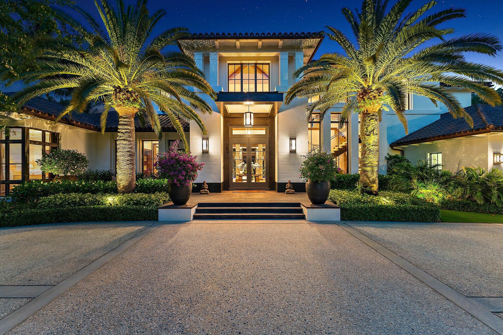 Located on nearly an acre along the second hole of the Nicklaus signature course at The Bears Club, this custom estate residence seamlessly integrates modern elements with timeless charm. This spectacular estate residence is a bespoke fusion of styles, blending the finest pieces from European and American design houses like Odegard and Lapchi , and lighting fixtures sourced from the prestigious Italian company Barovier and Toso. Intricate hand-painted wallpaper and stunning millwork adorn its interior, accentuating the architectural splendor.The Miele kitchen, designed for hosting gatherings, features high-gloss lacquer cabinets complemented by an iridescent glass tile backsplash.There have been many recent updates including the replacement and upgrades to the HVAC systems.