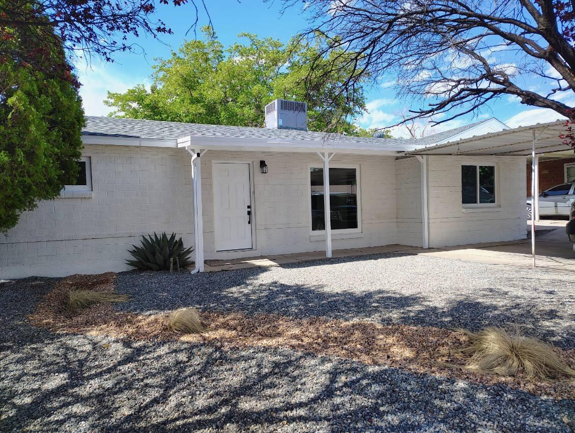 Beautifully remodeled residence offering the perfect blend of modern elegance and functional living. This thoughtfully renovated three-bedroom, two-bathroom home welcomes you with fresh interior paint and new flooring throughout. The heart of this property is its spacious, open kitchen featuring crisp white cabinetry, gleaming stainless steel appliances, and a stylish vent hood. Both bathrooms have been tastefully updated, with the primary bathroom boasting convenient double sinks. Recent improvements include a new roof, windows, and heating/ventilation system. An additional family room provides versatile space for entertaining or relaxation.