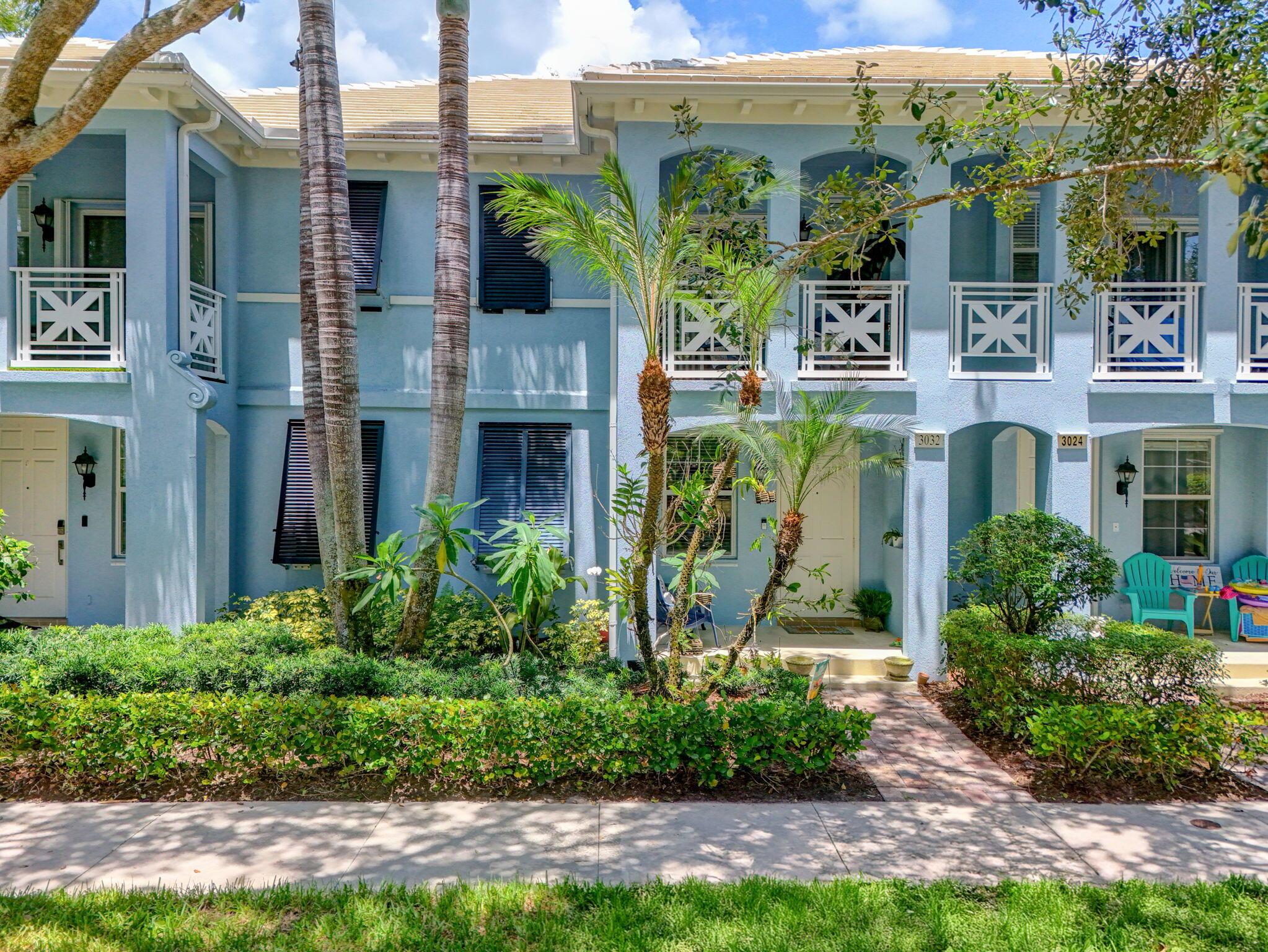 Beautiful townhome in Martinique of Abacoa, one of the most popular communities in the area with mature trees, a family friendly environment, and many nearby parks, shops, & restaurants. This is a very well maintained DiVosta 3 bedroom, 2.5 bath, plus a one-car garage home. Easy to upkeep with no carpet; flooring is tile, wood and LV flooring upstairs. Master has walk-in closet, private en-suite bath and covered balcony. New fans. Across from preserve and just steps from the pool, park & clubhouse. Top rated school district.  This home is conveniently located to golf, downtown Abacoa, tons of restaurants, Rodger Dean Stadium, local beaches & 3 international airports. Do not miss the opportunity to live in the heart of Jupiter. Pets any size, no number restricted, just NO aggressive breed