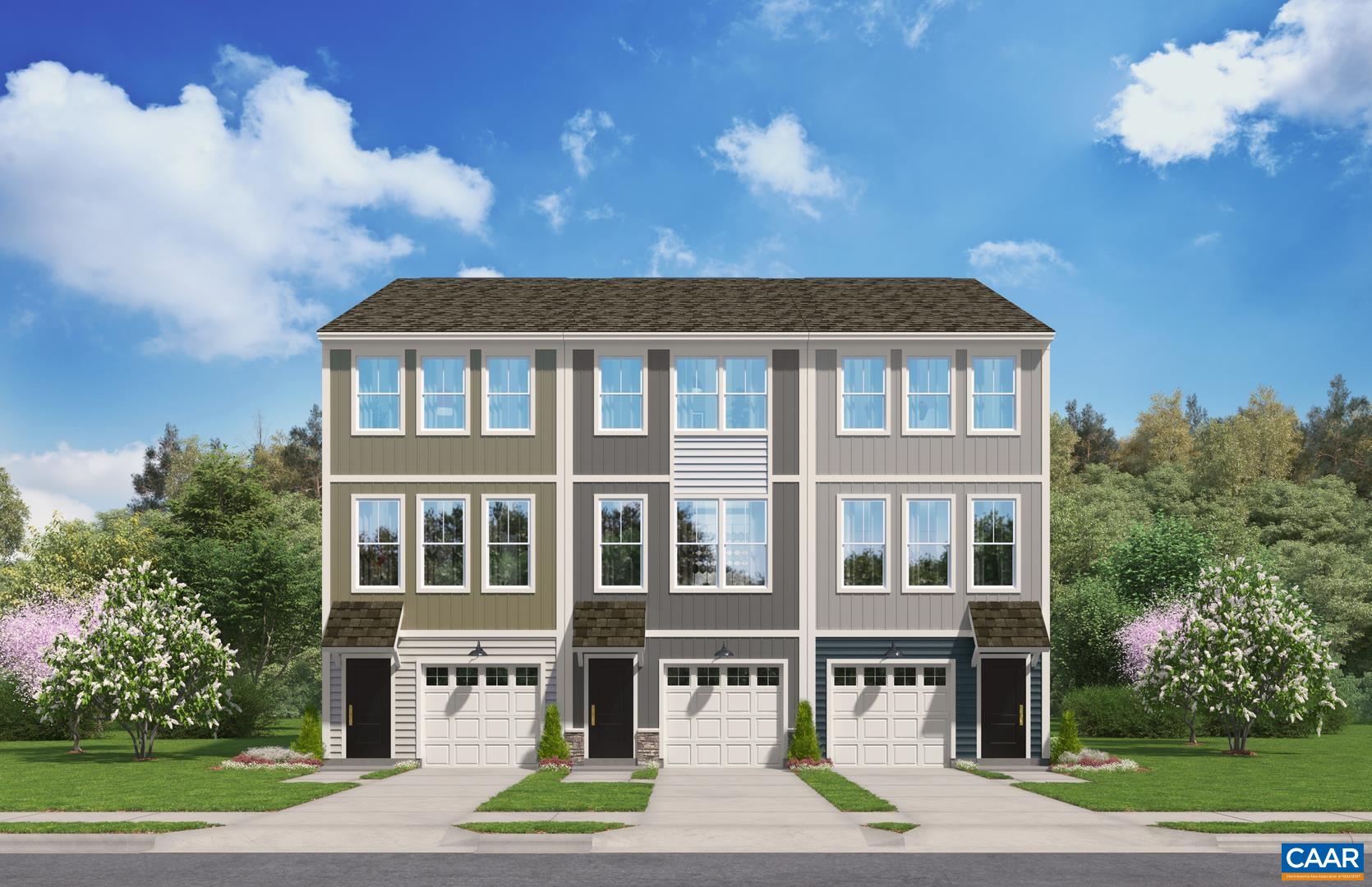 Discover the Lennox townhome at Pleasant Green—an oversized 1-car garage—with a November 2025 estimated completion. This 3-bed, 3.5-bath home offers three finished levels, modern finishes, and a walkable location just minutes from Downtown Crozet. The entry level includes a bedroom with a full bath and backyard access—perfect for guests, a home office, or added privacy. The main level features an open-concept layout with LVP flooring, a spacious living room, and a kitchen with GE® stainless steel appliances. Step out onto the rear deck for morning coffee or evening downtime. Upstairs, enjoy two primary suites with walk-in closets and private baths, plus convenient laundry and linen storage. Exterior includes Hardie® siding and HOA-covered lawn care, backed by a new home warranty. Amenities: fire pits, renovated clubhouse, playground—walkable to shops, dining, and scenic trails. Visit our model home today! *Photos are of similar homes; some images may be virtually staged