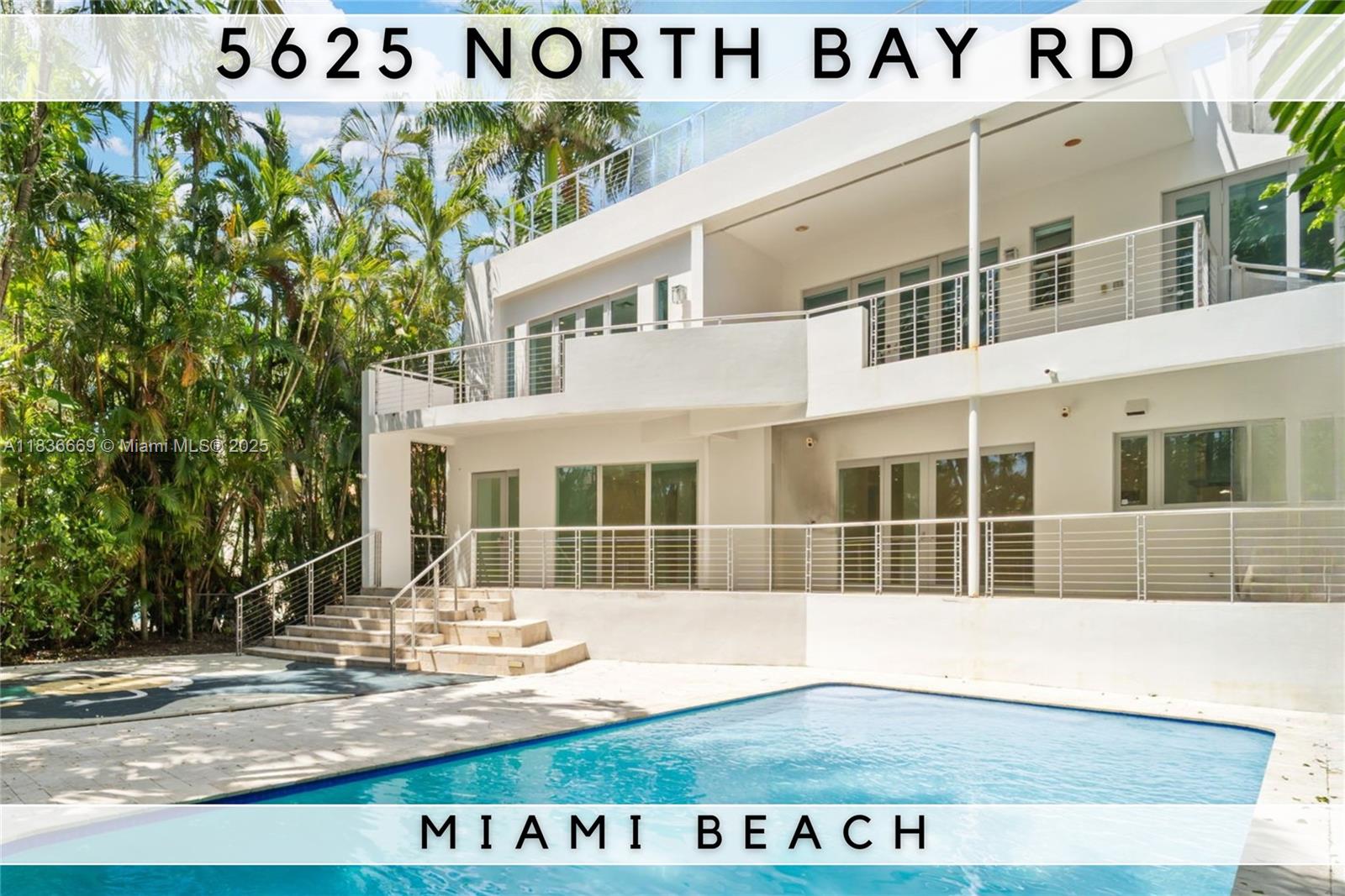 5625 North bay Rd. is situated in one of Miami Beach’s most coveted neighborhoods, this 2008-built modern residence offers the rare advantage of newer construction with the flexibility to customize to your vision. Featuring high ceilings, spacious open living areas, a gourmet kitchen, and luxurious en-suite bedrooms, the home provides an ideal foundation for refinement or transformation. Enjoy the privacy of lush tropical landscaping, an oversized pool, and generous outdoor entertaining space. Whether you're looking to enhance the existing layout or create a custom dream estate, this property delivers unparalleled potential, location, and value. (One of the lowest price per ft. options for a newer construction home on North Bay Rd.)