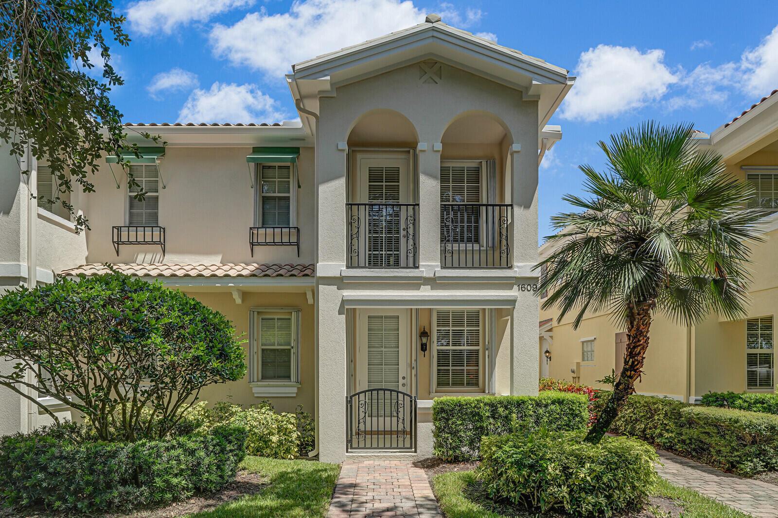 Welcome to 1609 Jeaga Drive, a distinguished residence located in the serene community of Tuscany at Abacoa, Jupiter, FL. This Mediterranean-style townhome offers a spacious and thoughtfully designed 1,830 square feet of living space, featuring four generously sized bedrooms and three well-appointed bathrooms, ideal for refined living.Upon entering, you will be greeted by sophisticated 18-inch diagonal tile flooring and elegant crown molding that enhance the home's aesthetic. The master bathroom is equipped with a luxurious whirlpool tub, providing a perfect retreat. Practical features such as a central vacuum system and accordion shutters add convenience and security to your lifestyle.The exterior of the home is equally inviting, boasting a private heated pool and a screened patio, perfect for entertaining or relaxing in the Florida sunshine. Accordion shutters provide an additional layer of protection. The detached two-car garage offers ample storage space, with additional parking available.

This location is truly exceptional, within walking distance to A-rated schools, the vibrant Downtown Abacoa, Roger Dean Stadium, as well as shopping and dining options. It's also less than 10 minutes to I-95 and just 20 minutes to PBI Airport. You'll be delighted to find that local beaches and the Intracoastal Waterway are just 5 miles away, making this home an excellent choice for those seeking a harmonious blend of comfort and accessibility. Make this exceptional residence your own personal oasis.