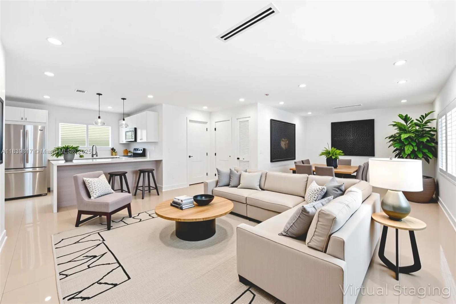 Step into this beautifully renovated 2-bedroom, 2-bathroom home in the heart of Coconut Grove. Designed with a thoughtful split floor plan, this residence features high-end finishes, top-of-the-line appliances, and elegant plantation shutters throughout. Hurricane impact windows provide peace of mind, and the fully fenced, turfed yard is perfect for entertaining or relaxing outdoors. A charming front porch adds to the home’s curb appeal. Situated on a quiet, tree-lined street just moments from the Marina, CocoWalk, and the Grove’s top dining and shopping. Located near top-rated schools including Coconut Grove Elementary, this home offers both convenience and lifestyle.