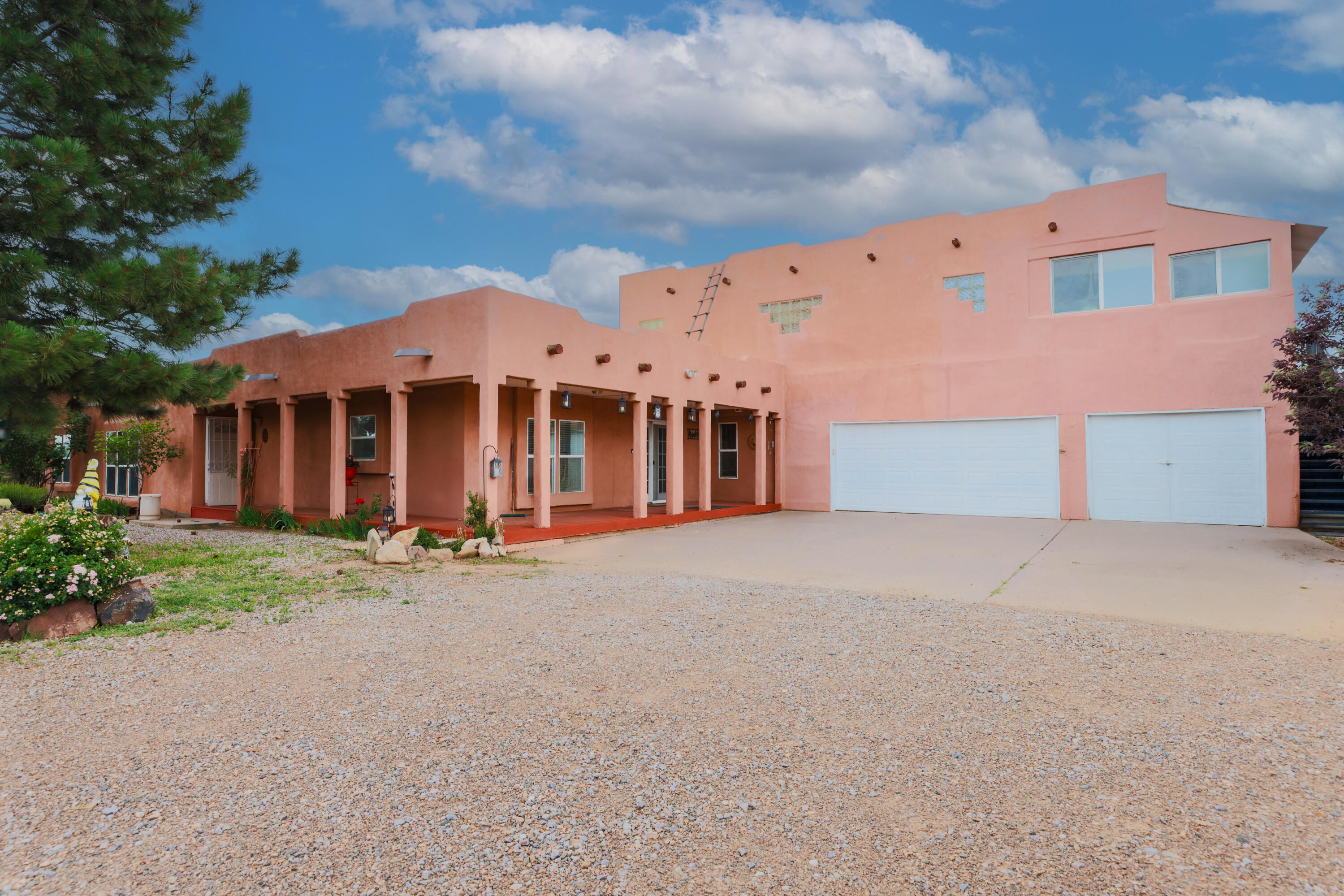 Welcome to 4 Glitter Gulch Way in Edgewood. Just minutes from I-40, this home is a must have! From the round pen to having full parameter fencing. This property has 4 separate horse stalls enclosed with solid lower walls and chainlink uppers attached to a spacious tack room/barn. There are also 2 storages for hay/feed and any overflow materials measured at 40x12 feet with shelving and lighting in both. Lastly, there are 27 mature trees with multiple varieties of apples, peaches, cherries, pears, tangerines, plums, apricots and mature pine trees. Home is equipped with refrigerated air, a 2 year old Rinnai on-call water heater and a backup generator. Call your realtor and schedule a showing!