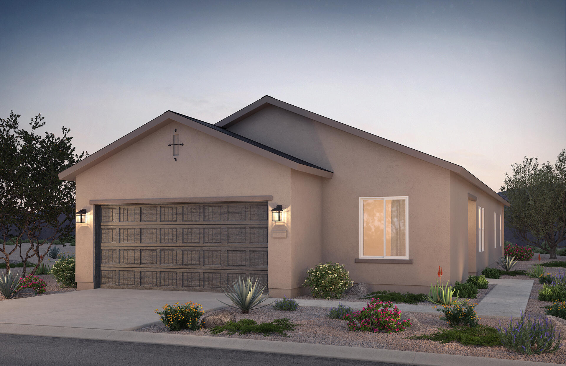 Tired of paying rent? Invest in a new home at Rainbow Canyon - Rio Rancho's newest community minutes from shopping. Rainbow Canyon offers ''life-tested'' modern floor plans at an affordable price designed to enhance your evolving lifestyle. The Cochiti is a modern 4 bed 2 bath home with open concept living, granite countertops, and a delightful blend of a large covered patio and welcoming front porch. Experience comfort and style in every corner. Centex plans feature openness and energy-efficiencient designs to boast livability and savings on utility bills! Enjoy a functional kitchen with stainless-steel appliances, including a side-by-side refrigerator, granite countertops, and 15'' x 15'' tile in wet areas.