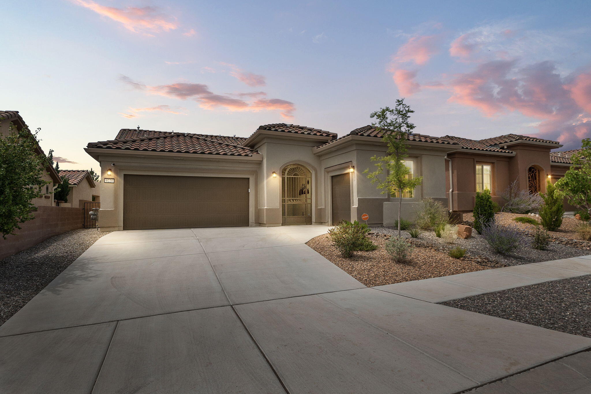 Stunning spacious 2 year old single-story located in the premier gated Mirehaven 55+ community. 2 BR + office, chef's kitchen w/granite counters, gas cooktop, SS appliances, upgraded cabs w pullout drawers in lower cabs, pendant lighting & tile backsplash. Owner's suite offers granite counters, dual sinks, frameless glass shower. Bay window, tray ceiling & gas fireplace in LR. Garage features epoxy floors, storage/workshop space, insulation, with a golf cart storage separate garage. Backyard is xeriscaped w/ butterfly & hummingbird friendly plants, auto drip system & covered patio. Includes water softener, security gate & screen door, epoxy front and back patios. 1/2 block away from community center, tennis courts, gym, trails & pool! Prime location!