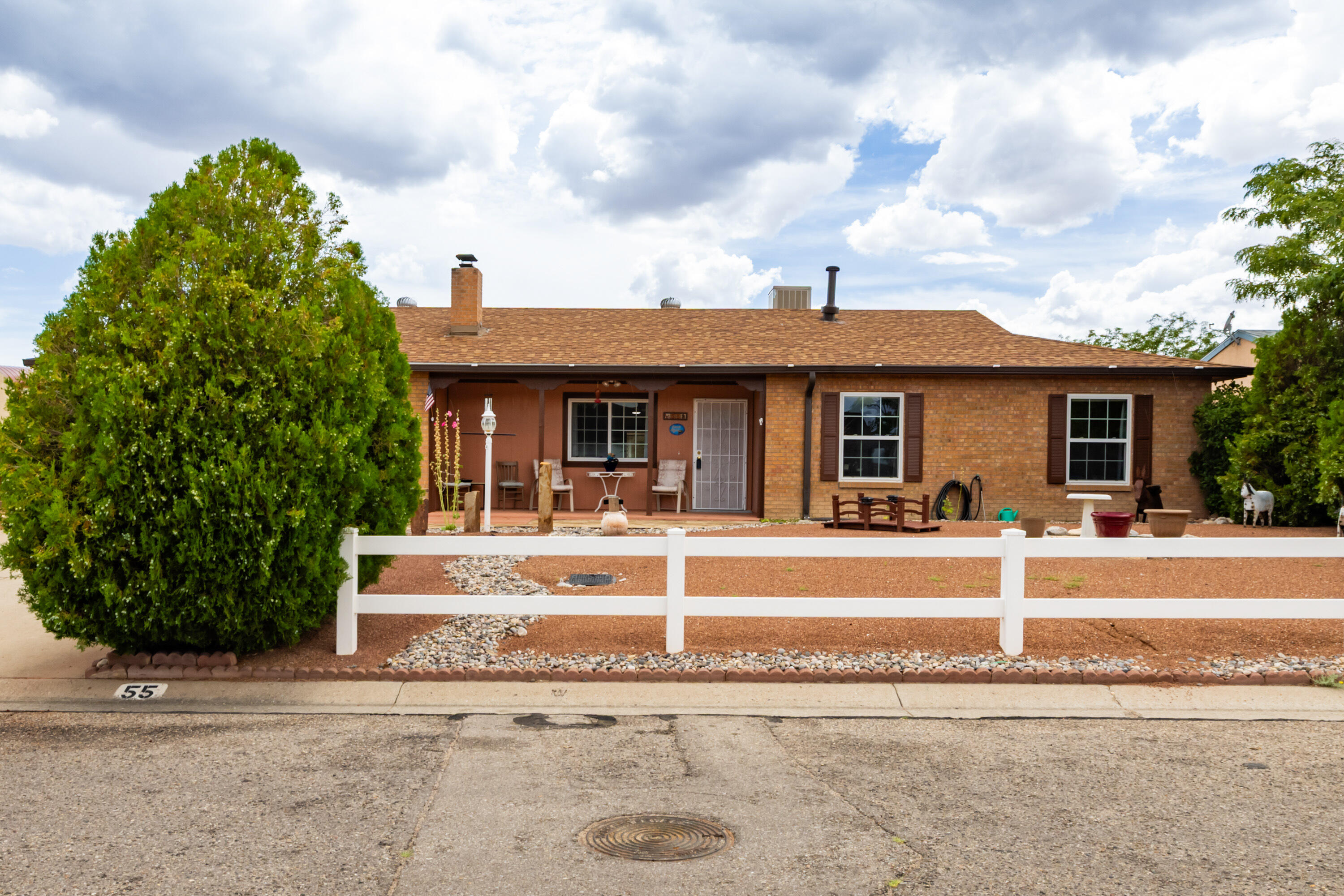 Come look at this lovingly maintained single-story home, which exudes pride of ownership throughout. Featuring 3 bedrooms, 2 baths, and nearly 1,500 square feet of comfortable living space, the layout includes a bright galley-style kitchen with updated appliances and ample cabinet storage. The spacious living area offers a warm, inviting feel with easy-care flooring. The oversized garage includes built-in storage and a dedicated laundry area. The backyard is beautifully landscaped with mature trees, a custom gazebo, and peaceful walking paths. An ideal space for outdoor enjoyment. Conveniently located behind Lincoln Middle School and just minutes from Rio Rancho's Southern Corridor. No HOA!