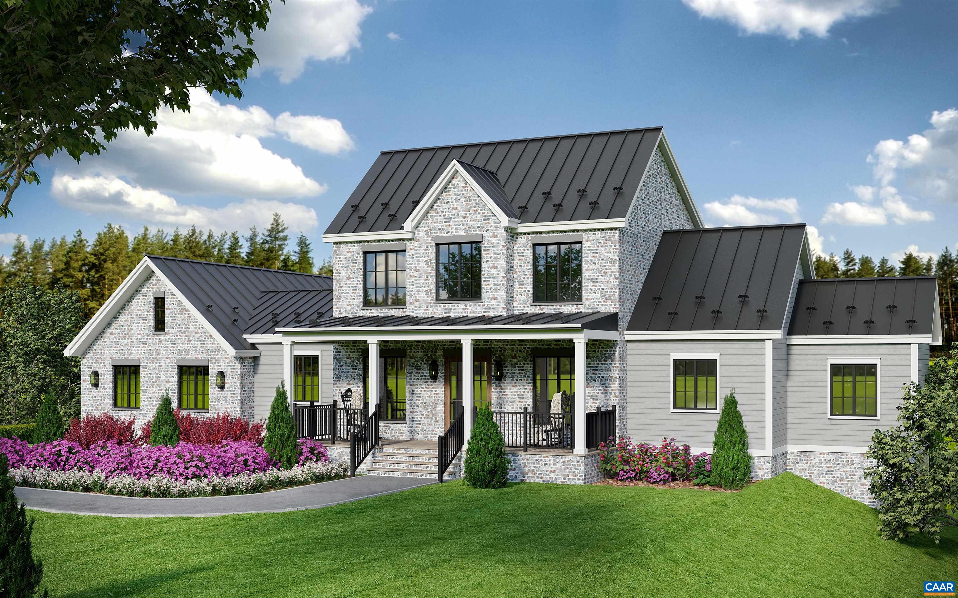 The Williamsburg plan is a proposed new construction custom home in the heart of Ivy just with partial mountain views.  Over 5,000 square feet of open and modern living space across 3 floors.  Enjoy this mostly wooded 6-acre lot with private access and no HOA just minutes to Charlottesville.  This lot is the perfect balance of not feeling totally secluded but also maintaining a private rear view of nature.  The home site is cleared and new well has be drilled and this lot is ready for your dream home.  The selections can be similar to photos provided or finish to your own taste and budget.  The builder has a model/design center nearby.  Pool shown in rendering not included in the pricing.