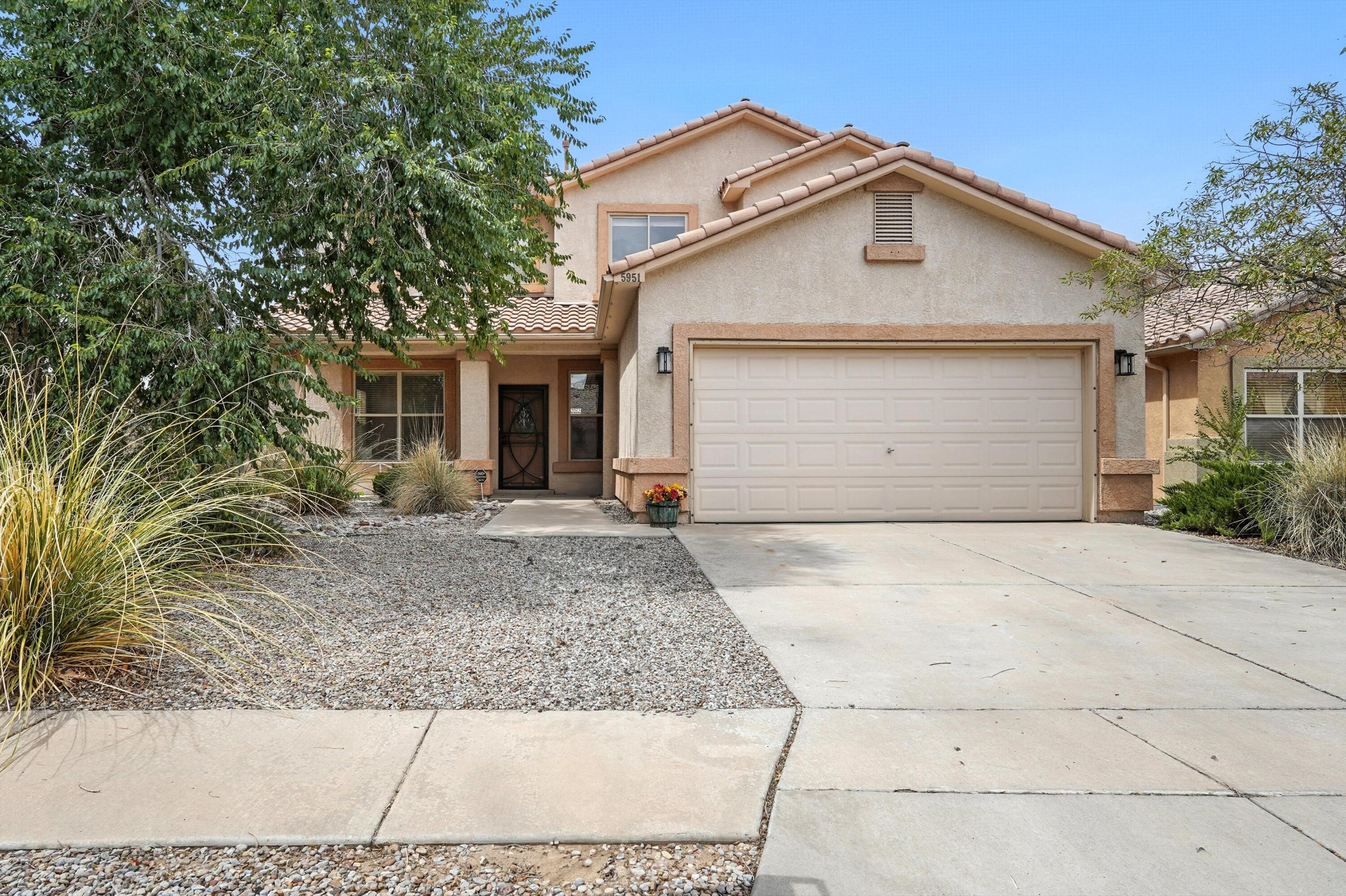 Welcome to this beautiful DR Horton home in a great NW location.  This home features a large open living room with high ceilings, modern flooring and beautiful windows with lots of natural light.  The kitchen features stainless steel appliances, abundant storage & counter space, and there's a large updated pantry too.  Upstairs you'll find an oversized owner's suite which offers a beautifully updated bathroom and large walk-in closet.  The upstairs loft allows for an additional living area.  Large xeriscaped backyard features a covered patio and storage shed.  Come see this move in ready home today in a perfect NW location near restaurants, shopping, bosque trails, and convenient access to I-40.
