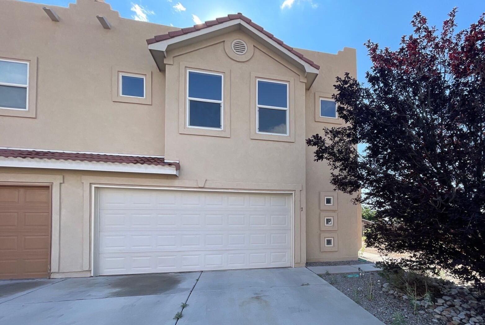 Two-story home with an open floorplan on the lower level, all bedrooms upstairs! Light and bright, lots of windows! Kitchen peninsula with breakfast bar and a half bath off the living room! Spacious primary suite with walk -in closet, separate tub, shower, and water closet! Convenient upstairs laundry room! Full size two car garage! Located close to schools, shopping, and interstate access!