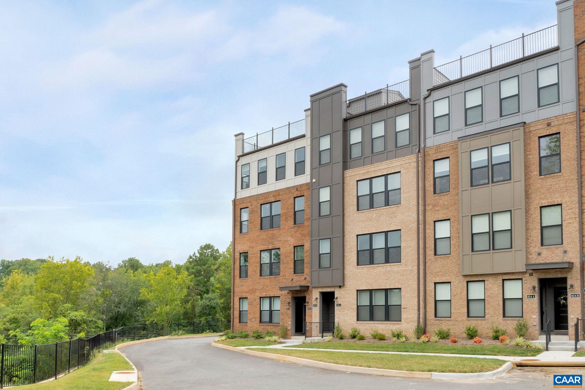 One of the nicest condos you will find in Charlottesville. Practically Brand New - BrookHill Commons. Located 6 miles north of UVA and downtown Charlottesville. Luxury END unit condo - with all the extra - 9 ft ceilings, coffered ceiling, LVP floors, gorgeous Quartz kitchen, 3 large bedrooms, granite bathrooms, large closets and amazing, private, rooftop terrace with peaceful Mountain views. Also has a one car garage.