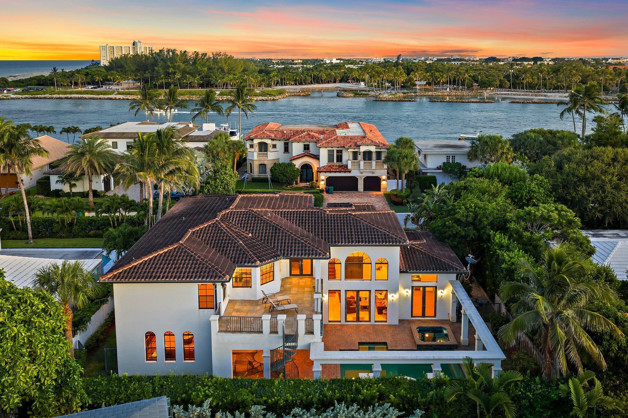 Welcome to one of the hidden gems of Palm Beach County, Jupiter Inlet Colony.  This signature estate home is located across the street from the Jupiter Inlet, and just steps from the private beach club with ocean and beach access, providing the ultimate in seaside living in the heart of Jupiter.  Large for an interior home at almost 6,000 total square feet, this Mediterranean home has great features like impact windows and doors, custom woodworking and ceiling details, high end appliances, and much more.  The Sellers are motivated, so please schedule a preview of this unique and special property today!