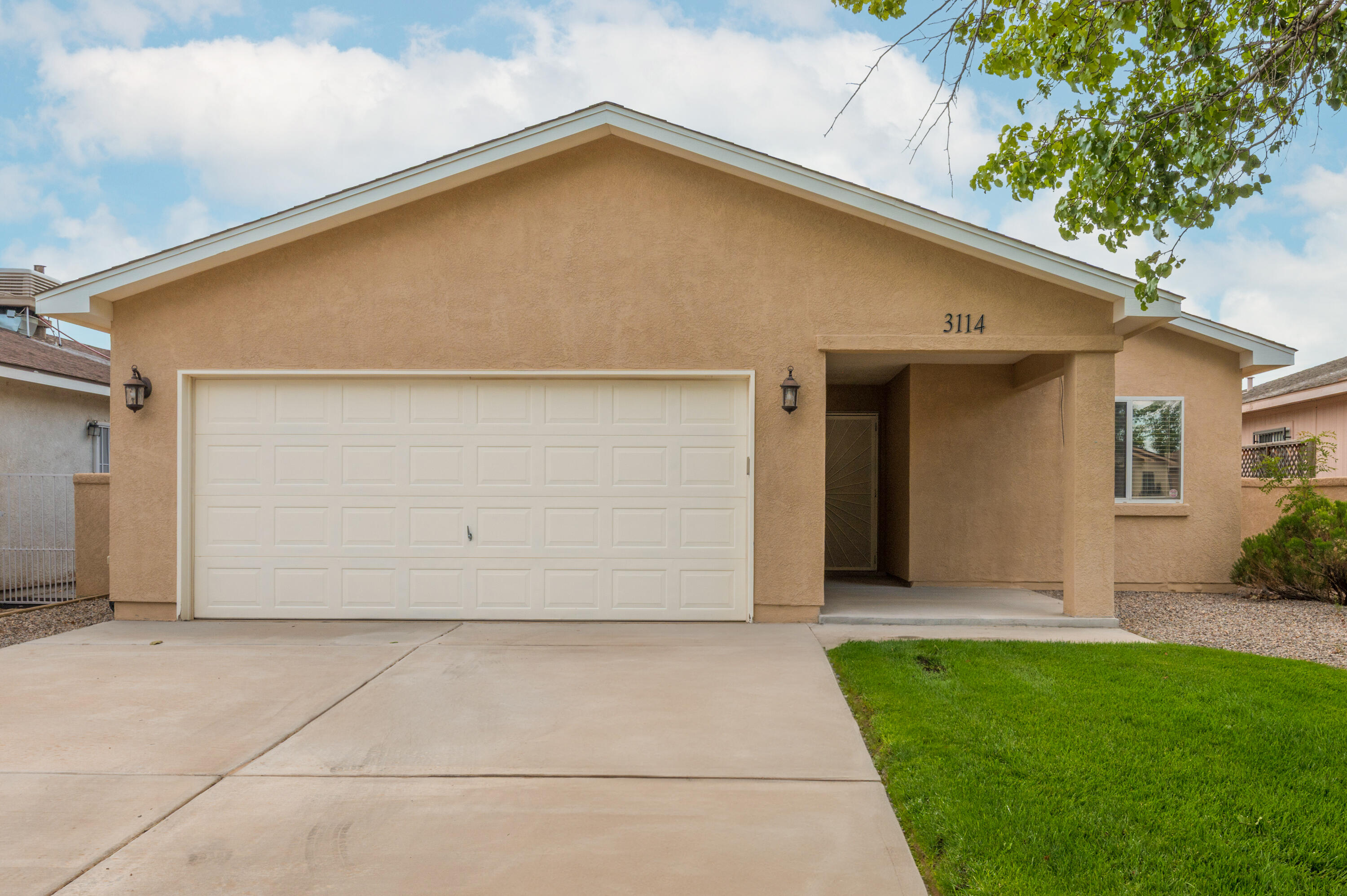 Welcome to this charming two-bedroom, two-bath home nestled in a wonderful community. This lovely home boasts brand-new appliances and updated flooring, giving it a fresh and modern feel. The spacious backyard  with wonderful  views of the Sandia Mountains  it is perfect for relaxing or entertaining guests. Don't miss out on this fantastic opportunity!''