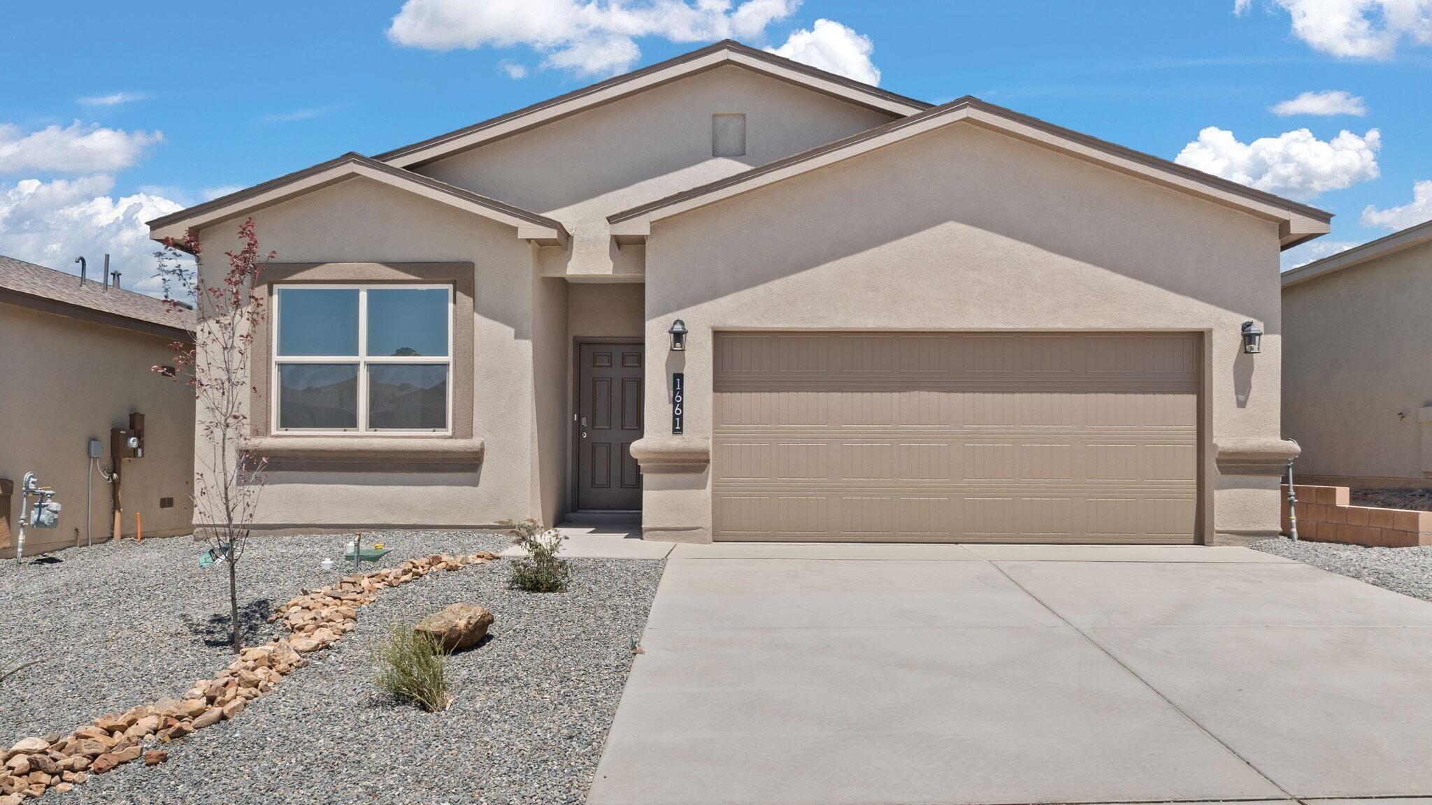 This 4-bedroom, 2-bathroom home spans 1,537 sq. ft., featuring a spacious primary bedroom and an open floor plan ideal for comfortable living. The kitchen is equipped with Whirlpool stainless steel appliances, including a microwave, range, and dishwasher. Enjoy outdoor living with a covered porch, patio, and a large backyard perfect for relaxation or entertaining. Plus, the home comes with a smart home system for added convenience and control. A perfect blend of style, functionality, and modern features!