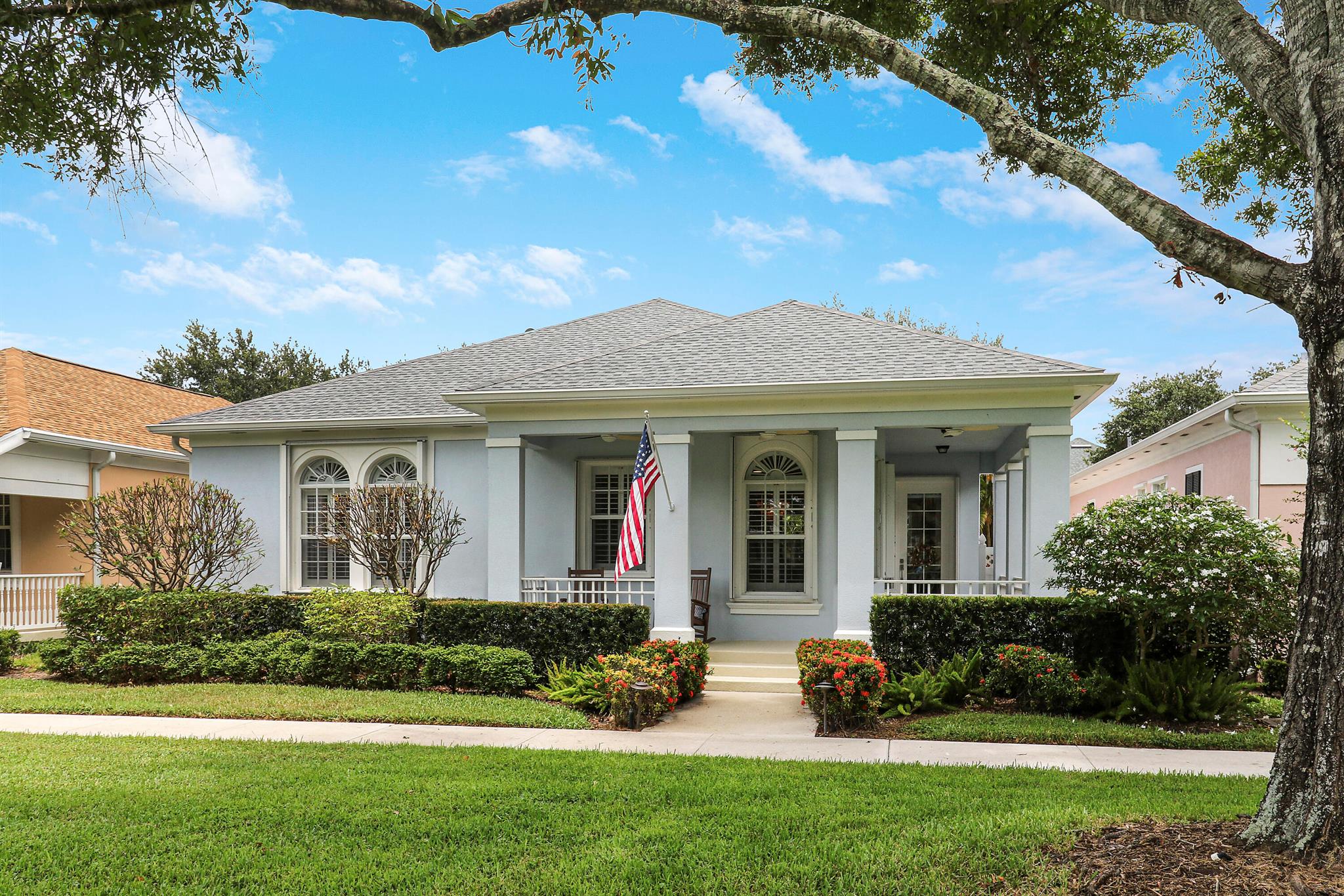 Welcome to charming NewHaven-one of Jupiter's most desirable communities. This meticulously maintained 3 bedroom, 2 bath home is beautifully updated, offering an inviting and stylish living space designed for comfort, functionality, and peace of mind. From the moment you arrive, you'll be welcomed by a beautifully manicured front yard, newly painted exterior, and newer roof and gutters --all enhancing the home's impressive curb appeal.Inside, elegance meets everyday convenience. The home features new interior paint and flooring throughout, plus all new lighting fixtures and fans. The fully renovated kitchen boasts sleek cabinetry, modern appliances, and a premium induction cooktop with a double oven (combined unit) perfect for cooking enthusiasts and entertainers alike. The new custom primary closet offers organization and style, while a custom entertainment center in the family room includes a high-end electric fireplace that works with or without heat, creating a cozy ambiance year-round. Step outside to your private screened porch or enjoy the new hot tub in your completely secluded, tropical backyard oasis. The included BBQ grill is plumbed directly to propane for easy outdoor cooking. The air-conditioned garage is finished and features built-in storage closets, a full size refrigerator, and a custom workstation, making it ideal for a workshop, home gym, or entertainment zone. This home is built for resilience with hurricane shutters throughout, including the patio, all with new locking mechanisms. A full-house generator, powered by a recently filled 500-gallon propane tank, can run the entire home for up to two weeks during power outages. HOA dues include the landscaping, parks, two community pools, heated and chilled, basic cable, high-speed internet, community reserves, and on-site management. Less than 10 minutes to beaches, I-95, shopping, dining, top-rated schools, and Jupiter Medical Center. This isn't just a move-in-ready home- it's a fully upgraded, thoughtfully designed lifestyle in one of Jupiter's finest communities.