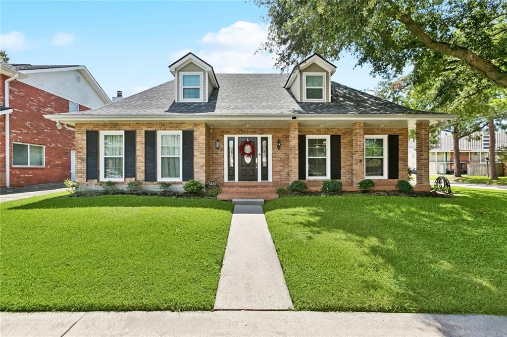 This beautifully designed 4-bedroom, 3-bathroom home is nestled in a prime location in Metairie. The entire downstairs underwent a meticulous renovation in 2023, ensuring modern comfort, style, & great open floorplan. As you enter through the 2-car garage, convenience takes center stage with a well-designed layout. A huge laundry room connects to a large mudroom/storage area (a storage and organizational paradise!), creating a practical flow from the garage into the heart of the home – the kitchen. Culinary enthusiasts will appreciate the high-end Wolf stove/oven with a pot filler faucet, openings for a double oven, and the convenience of a large built-in island dining area, along with an expansive pantry. Downstairs features a spacious living room flows into the newly renovated kitchen, a media room/study with a connected bonus room, and also a private guest suite with a connected full bathroom. Upstairs, the primary bedroom is a luxurious retreat, featuring two closets and a spa-like ensuite bathroom complete with double vanities, a spacious glass wall shower, a jetted tub, and a private toilet closet. There are two additional bedrooms upstairs that share a second full bathroom. The property has a newly installed roof in 2022 and is equipped with a security system, a rear covered patio overlooking the well-maintained fenced backyard that has new drainage and a chain wall, also a playhouse/storage building. This home is a lifestyle upgrade.