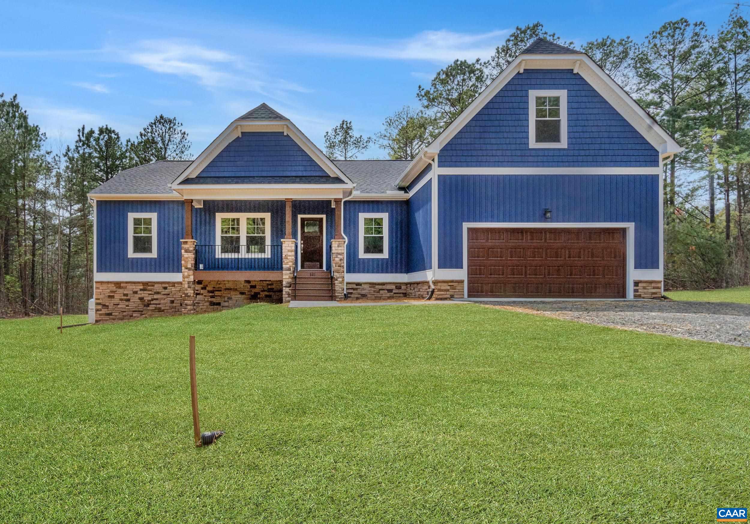 THIS IS A TO BE BUILT HOME!  Welcome to the Mallory, a charming home offering 2208 sqft of thoughtfully designed space on 1.57 acre corner lot, 2-car, side load garage. Welcoming front porch, an idyllic platform perfect for morning coffee. Inside, the home opens up to an open living area where the family room, dinette, and kitchen flow together seamlessly.  The kitchen is both functional and stylish, offering ample counter space, island, SS appliances and a pantry for your storage needs. The dinette features sliding glass doors leading to the rear deck. From family room, the second and third bedrooms, both spacious and inviting are separated by a full bathroom. On the opposite side of the home, the primary suite offers a private retreat with a generously sized bedroom, large walk in closet and ensuite bath, including walk-in shower, dual vanity, and private water closet. Laundry/Mud R off garage w/cubbies. In Green Spring Estates, just a 20 minute drive from Charlottesville. Structural selections for the home have already been made, but there's still time to personalize finishes. Up to $20k in flex cash w/ our lender. Pictures for advertising purposes and are not of the house, may include upgrades not part of the advertised price.