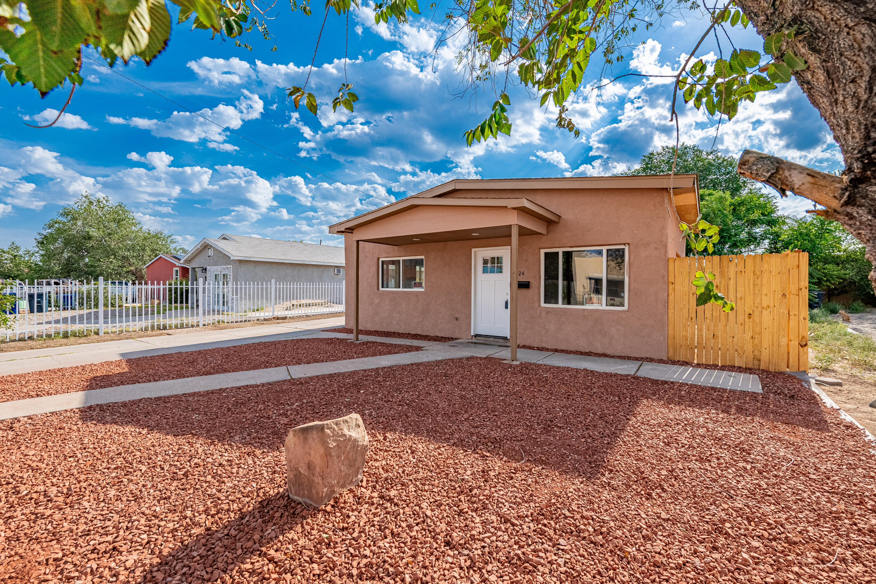 Welcome home!! This 4 bedroom 2 bath completely renovated home is move-in ready. Look no further, plenty of space for your family. Spacious bedrooms, the kitchen features quartz counter tops, and great stainless steal appliances. Refrigerated air with heater combo. Large backyard for you to personalize, gardening or entertainment and the cute storage shed conveys. This property is close  to shopping, KAFB, Airport, Uptown, both I-40 and I-25.
