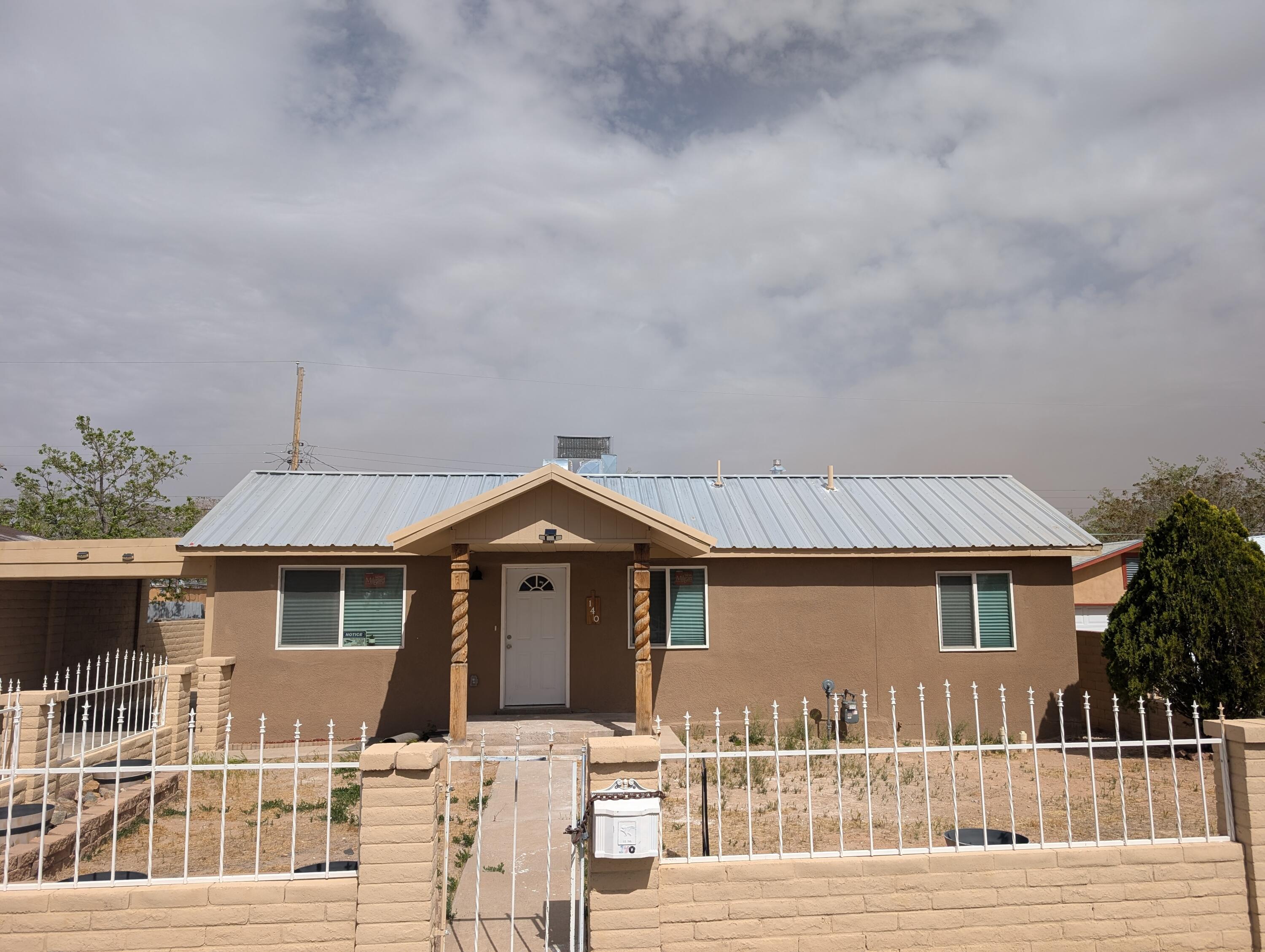 Completely remodeled three bedroom, two bathroom. Close to restaurants, Old Town, Bosque walking and bike trails. Home has many Updates including, NEW: Electrical including panel, Windows, Kitchen cabinets, counter tops, Gas line, Water lines, Sewer lines, Synthetic stucco, Refrigerated air & heating system, water heater, Vanities, toilets, faucets, doors, lights. Laminate wood floors, paint etc. Beautiful original Vigas. Come make this your new home today! Move in ready.