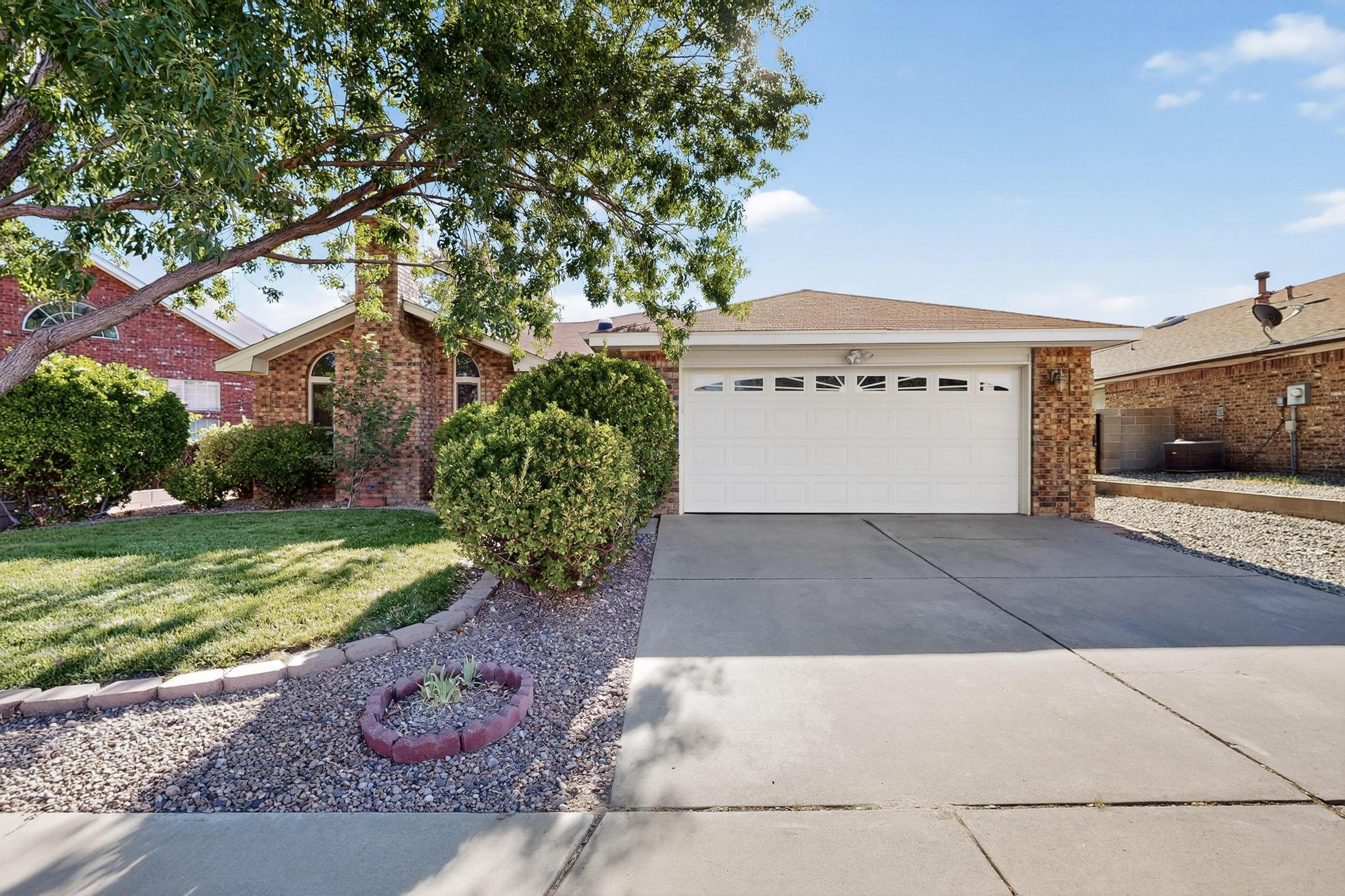 Welcome to this bright 3-bedroom, 2 bathroom, 1-story home located around the corner from Riverview Park. With a tree shaded lot, refrigerated air (2018), new carpet, and a gas log fireplace, this home offers comfort and warmth. The updated kitchen is well equipped with an electric oven and cooktop, granite countertops, RO filter, can lights, and a refrigerator. The breakfast nook leads to a private backyard with a covered patio, fruit trees, grass and a sprinkler system. The primary bedroom is oversized with an en-suite bathroom featuring a walk-in closet, shower, and 2 sinks and vanities. With a dining room, huge living room, and 2 additional bedrooms, there's plenty of space. No HOA. Schedule an appointment to see it today!