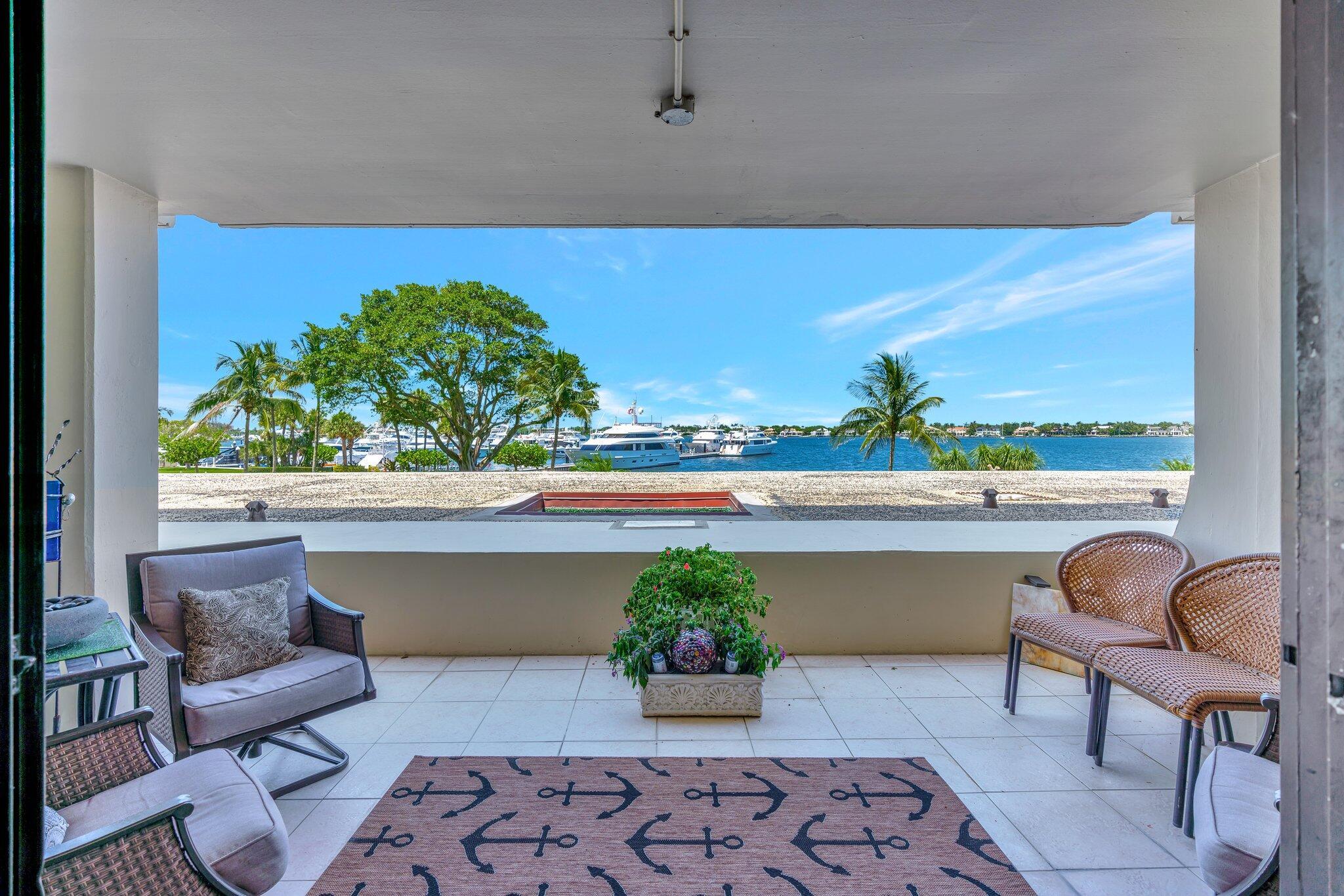 Amazing Intracoastal Views! Experience the best of coastal living in this beautifully updated 1-bedroom, 1.5-bath residence at Old Port Cove.  Features include custom sink vanities, tile floors throughout, crown molding, and a stylishly upgraded kitchen - new fridge. Relax and enjoy breathtaking sunsets from your oversized patio -- a rare feature unique to this one-of-a-kind second-floor unit.Enjoy resort-style amenities: a private marina with direct access to Belle's restaurant, a state-of-the-art fitness center, heated pool with sauna, walking paths, social room, and 24/7 manned gatehouse with onsite security patrols. Perfectly located in the heart of North Palm Beach--just two blocks from the North Palm Beach Country Club, dining and the Gardens Mall, and a short drive to the beaches