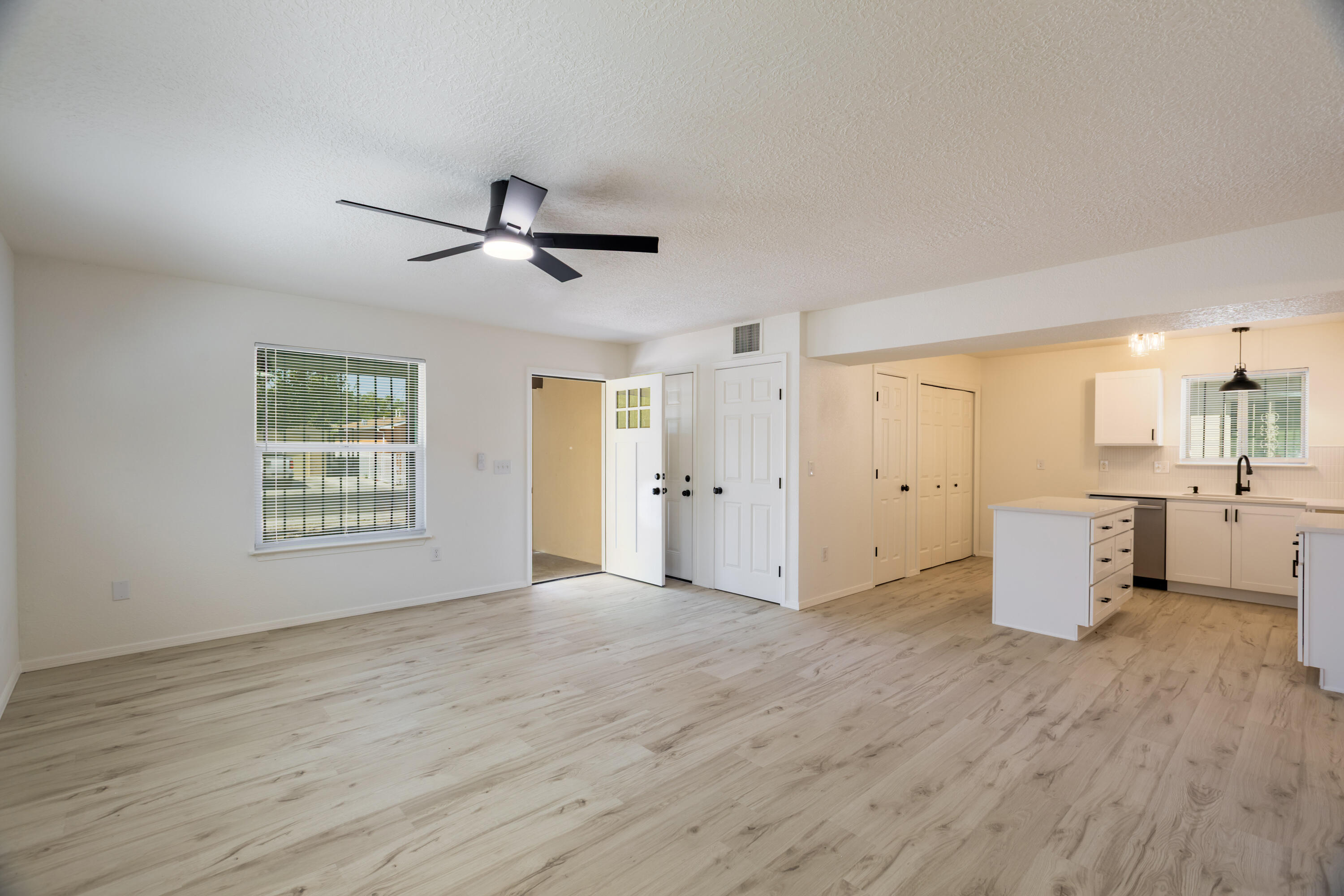 This is almost like a new home. List of New items: Roof, stucco, water heater, doors, Garage door & opener, Interior paint, flooring, bathrooms, kitchen, lights, dishwasher. Absolutely gorgeous remodel! 3BR, 2 Bathrooms, 1 car garage and yard space. Turn key home.