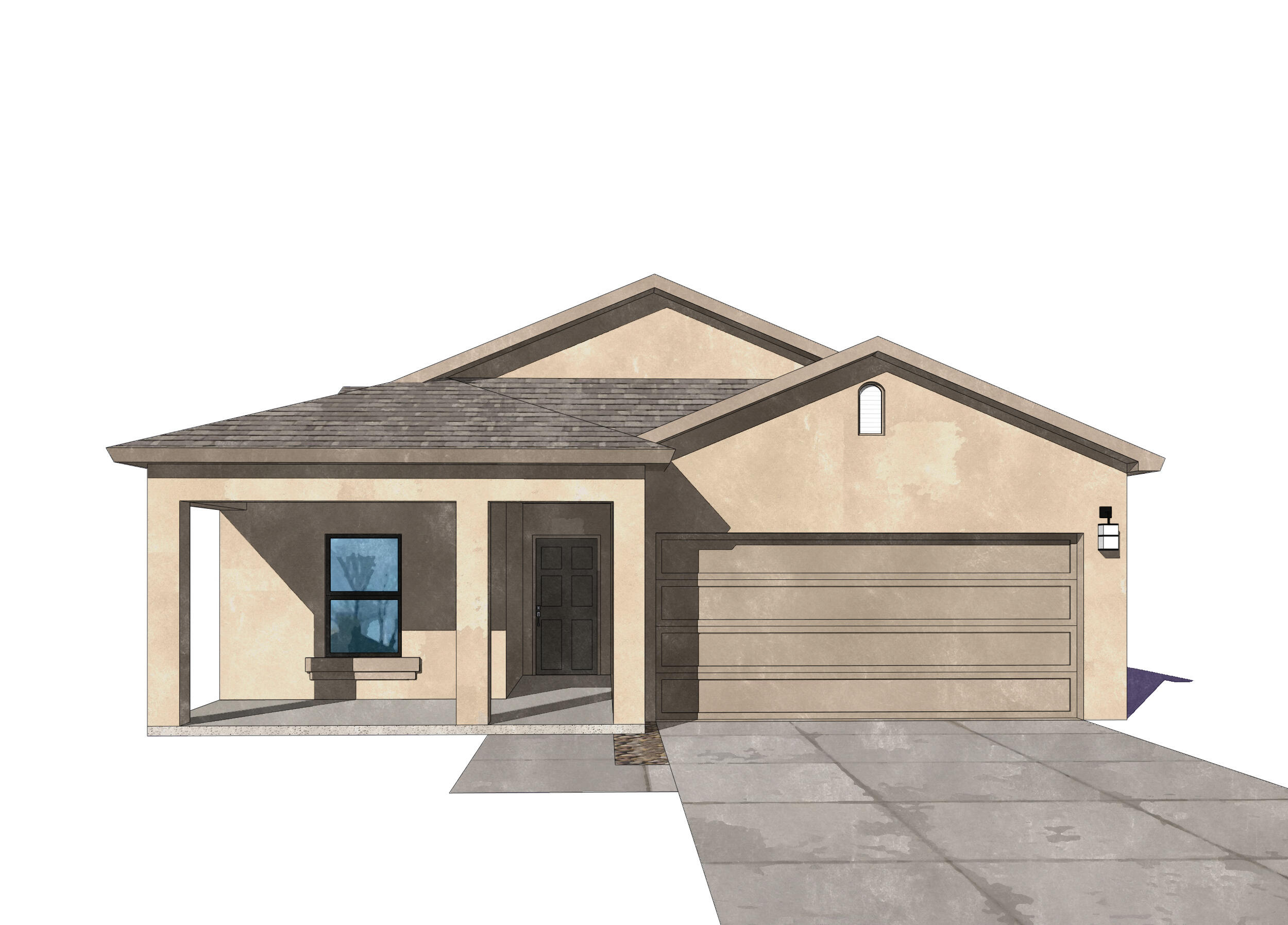 Innovation Park, the newest neighborhood in the very desirable cotmunity of Mesa del Sol is home to this lovely one-story.  Beautiful views (dependent on lot location) of the mountains, located next to parks, and easily accessible you will love this area. The Aquarius floorplan makes great use of its square footage with minimal hallways. The kitchen features lots of granite counters and wood cabinets with a spacious island. The living room and primary bedroom offer coffered ceilings for an elevated design. Cozy up to the fireplace in the living room and take advantage of the large covered patio accessed from the large glass sliders in the living area. The primary bedroom has dual walk in closets and double vanity sinks along with a walk in shower and separate tub. Much Mor
