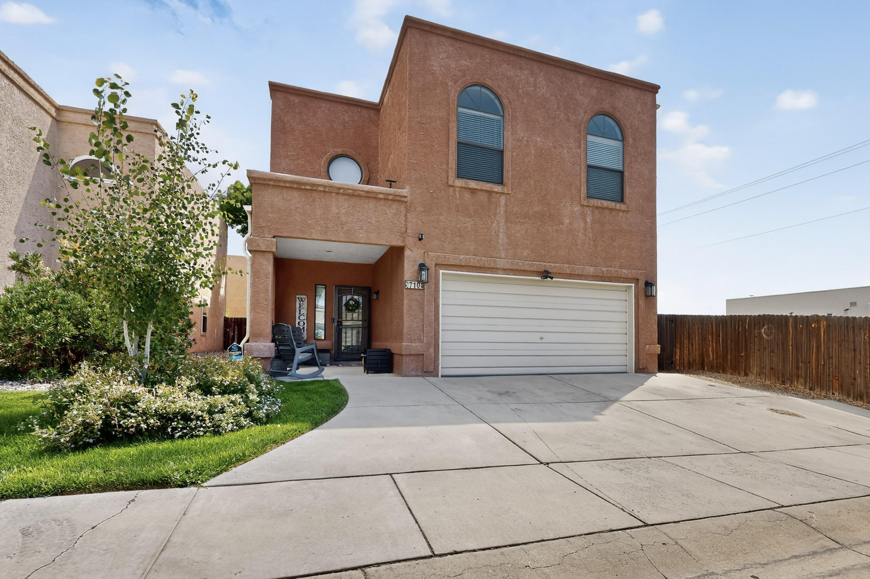 Pride of ownership is evident in this totally upgraded home. Nothing has been overlooked, from double layer of tar and gravel on the roof, upgraded doors from standard build throughout, new tile living area, new carpet throughout upper level, powder room upgraded, stainless steel kitchen appliances all less than 3 years old (fridge does not stay), kitchen cabinets stripped and painted, primary bath upgraded, vanity/tile primary closet upgraded, wood plank flooring, refrigerated A/C on double concrete pad, back yard completely zero scaped with concrete pad and built on covered patio, new pickets added onto existing back yard fence for extra privacy, concrete paved walkway to back yard, side yard has shed that will stay. Water heater less than 10 years old, finished garage. It's a GEM!