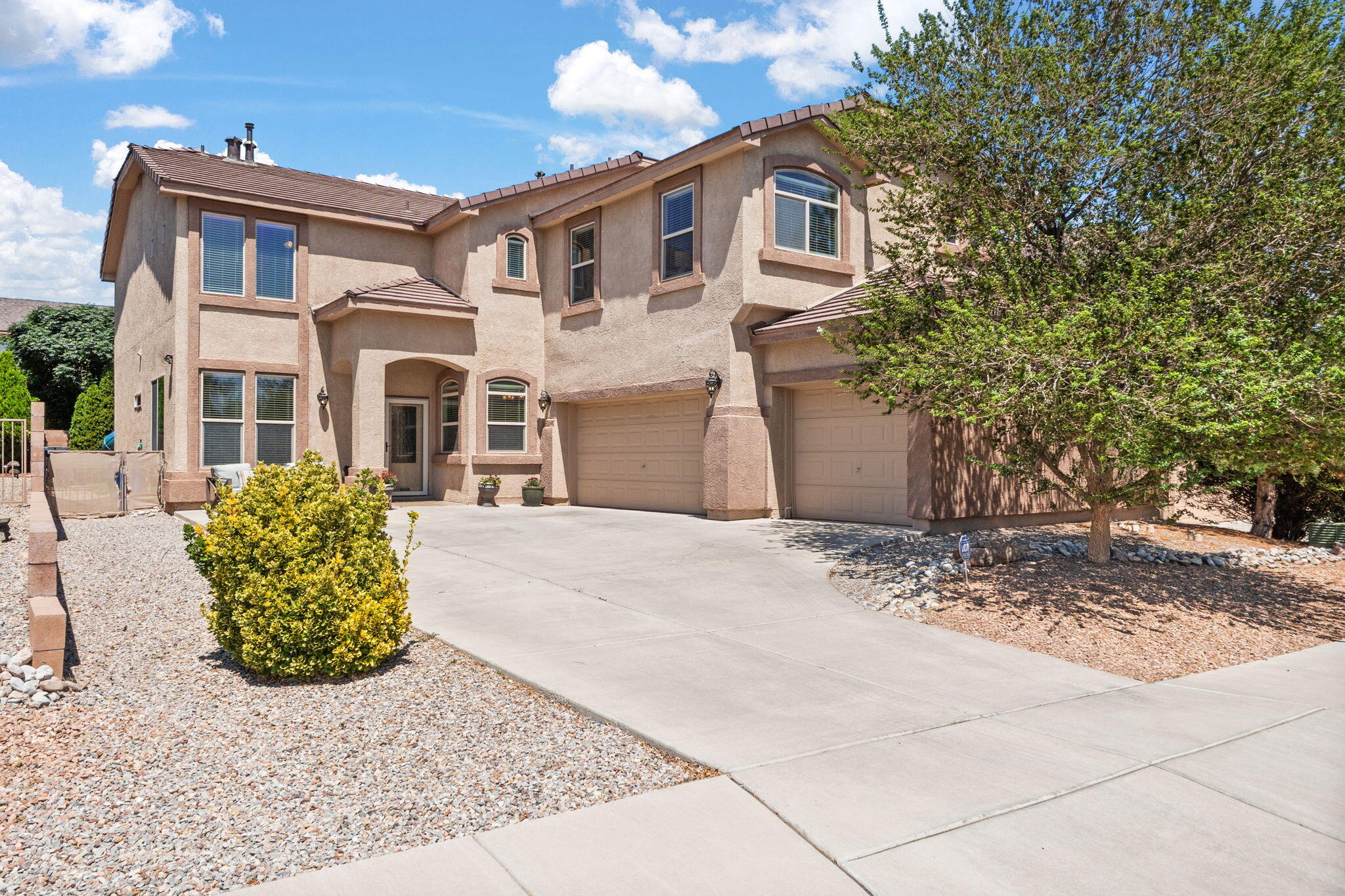 Welcome to Ventana Ranch West! This beautiful 5 bed 3 bathroom home has so much to offer and is located in a desirable area. Close to parks and everything you could need. With 5 bedrooms, a bonus loft area, 3 car garage and open floorpan. The high ceilings and bright windows make this place feel inviting and welcoming. Some extras include; refrigerated air, tile roof and a lovely covered backyard space with easy maintenance yard. The kitchen comes equipped with beautiful countertops and a nice sized pantry. With two living spaces and a formal dining area, this home has plenty of space. 4 bedrooms upstairs, including 1 bedroom and full bathroom on the first story. This home has been well maintained and ready for new owners.