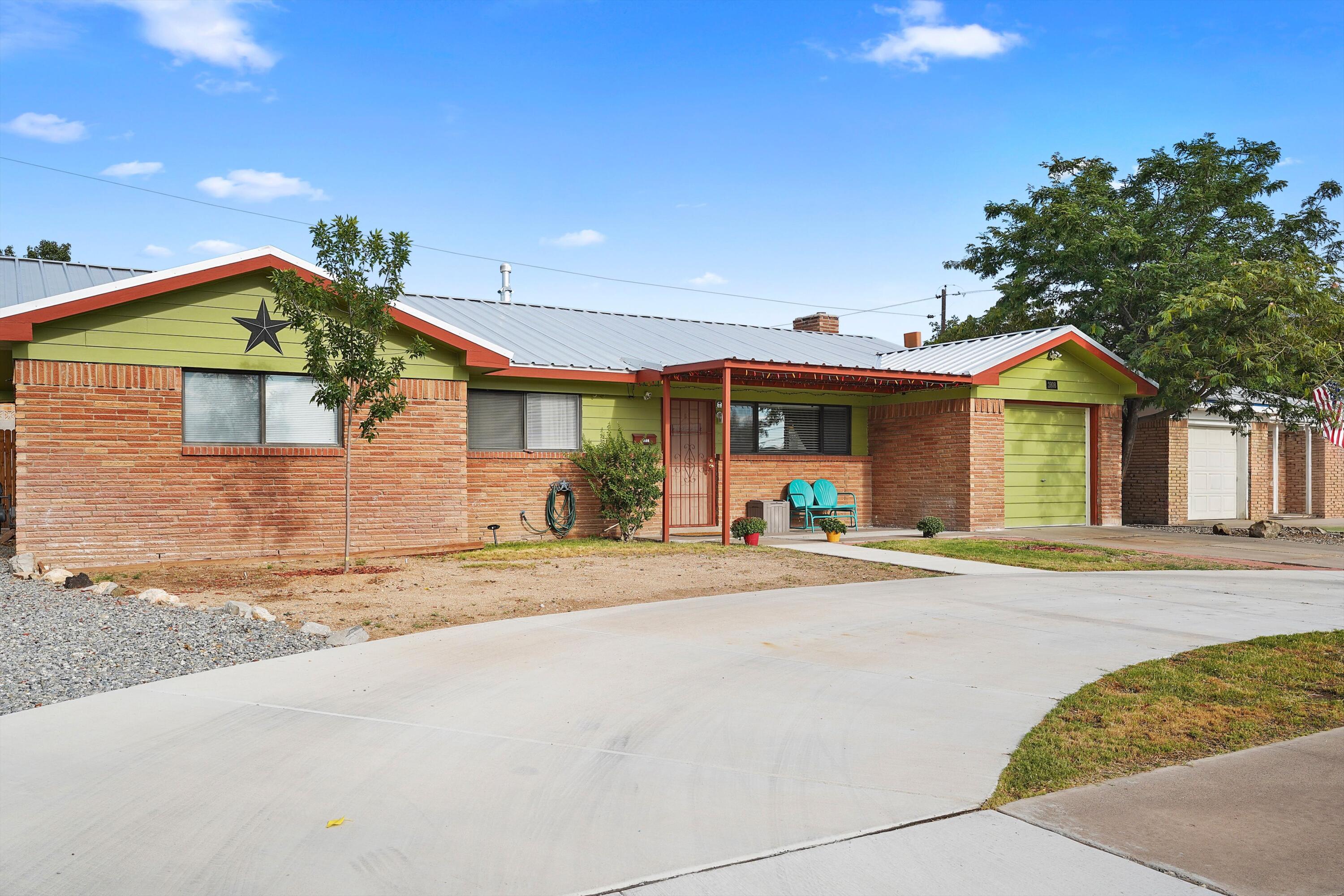 Welcome home! Stay cool all summer with refrigerated air. Nestled in a desirable Albuquerque neighborhood. Stylish, comfortable, and functional, this 3 bedroom, 2 bath offers ample room with two living areas & tile throughout. Large backyard with a covered patio & backyard access. Circle driveway makes it a ease to get in & out. New roof in 2023. Don't miss your chance to make this charming home yours--schedule a showing today!