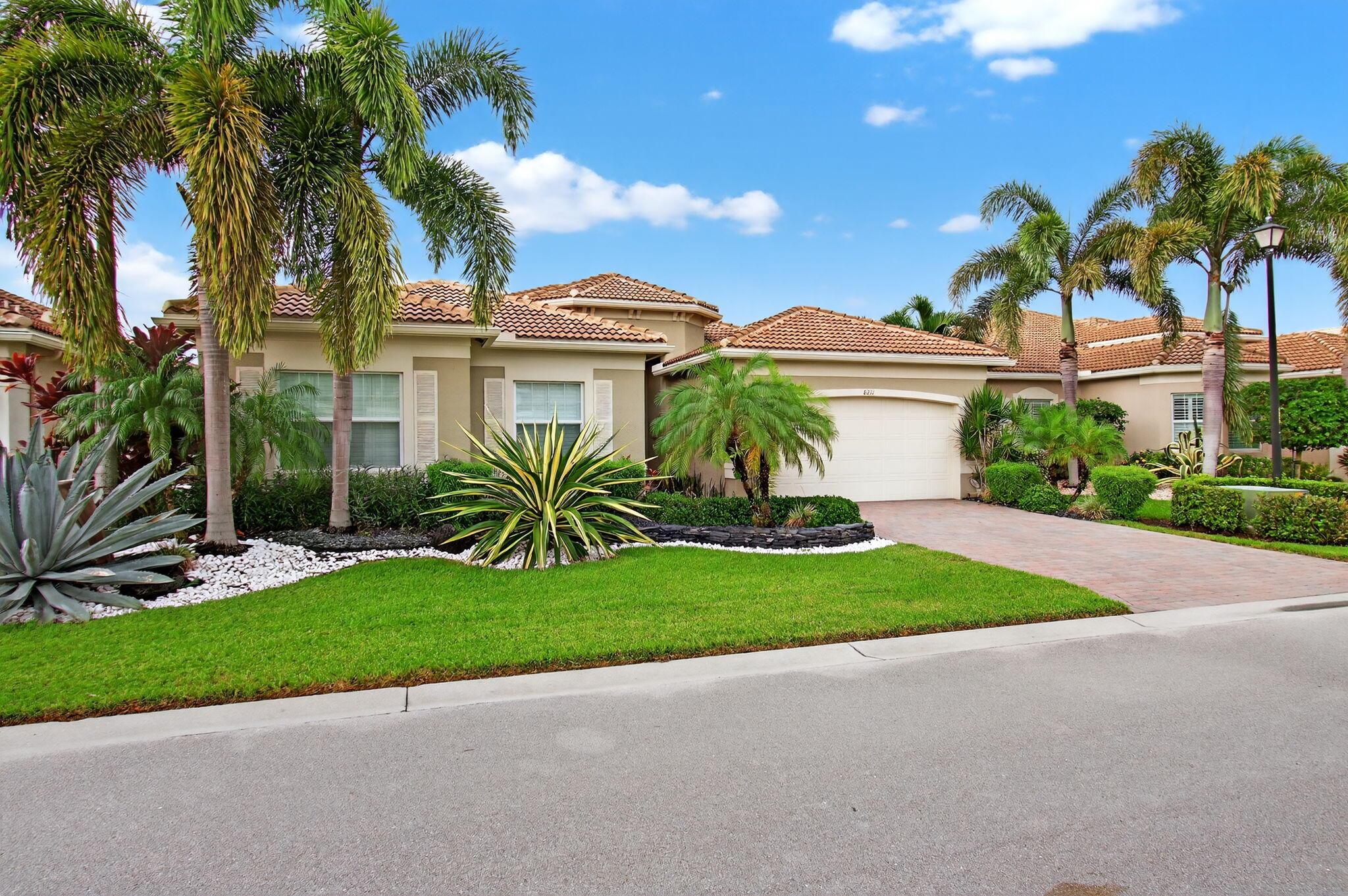 Elegant 3 bedroom plus den/3bathroom Lydia model Pool home ready for your enjoyment! Wonderful OPEN FLOOR PLAN with wall removed welcomes you past a custom mirror wall treatment by the frosted glass front double doors and gorgeous beaded chandelier. Serene backyard with end of lake and peaceful garden view with panoramic screened-in heated saline pool await you in this beautiful home...Living room has double tray ceiling with double crown moldings. Tasteful tan marble-like porcelain tile throughout, Formal Dining Room, Volume Ceilings, Crown Molding, Impact Glass and Garage Door, and elegant fixtures and fans in whole house. ACs replaced in 2025. Kitchen features transom window over stovetop, double height cabinetry for plenty of storage, walk-in pantry, light grey modern panel cabinetry with glass display cabinet and neutral quartz countertops, glass subway tile backsplash, hot water dispenser. Family room has custom built-in wall unit with great display space for your cherished items. Counter bar for easy entertaining. Split bedrooms, Master bathroom has counter to ceiling mirrors! Granite in bathrooms, Built in closet systems in main bedroom. Lush landscaping in front of house and back of pool. 2-car garage with epoxy floor. Whole House Generator. Outdoor shower at pool is a real plus. Backyard faces North for all day sunshine. Valentina section within The Cove is near a community park setting. 

HOA includes lawn maintenance, 5 pools, clubhouse, yearly money towards the bistro, 24-hour access control, fitness center, lake maintenance, cable and internet. Valencia Cove is a premier 55+ lifestyle community featuring a spectacular 39,000 square-foot clubhouse and 10-acre outdoor recreational facility. Tons of activities, shows and clubs. Clubhouse features an expansive foyer and lobby, grand ballroom with raised stage and dance floor, four spacious card rooms, Cafe with indoor/outdoor seating, Arts and crafts room with kiln, Internet/Billiards room, Office, Catering kitchen with separate demonstration cooking studio, Yoga &amp; exercise studio with ping pong, fully equipped fitness center and men's and women's locker rooms with steam rooms, massage room and showers. There are 5 pools - a beautiful Resort-style pool and Shade Pavilions, Lap pool with Swimmers' Lap Lanes, Resistance walking pool, Grandchildren's wading pool, and an Outdoor whirlpool spa. There are 8 har-tru tennis courts with shade pavilions and lighting for night play, tennis pro shop, tennis pro, league play, 4 pickleball courts with league play, 2 bocce courts, half-court basketball, and walking/jogging/biking paths throughout and just outside the community. Valencia Cove is conveniently located near shopping, restaurants, houses of worship and major highways.