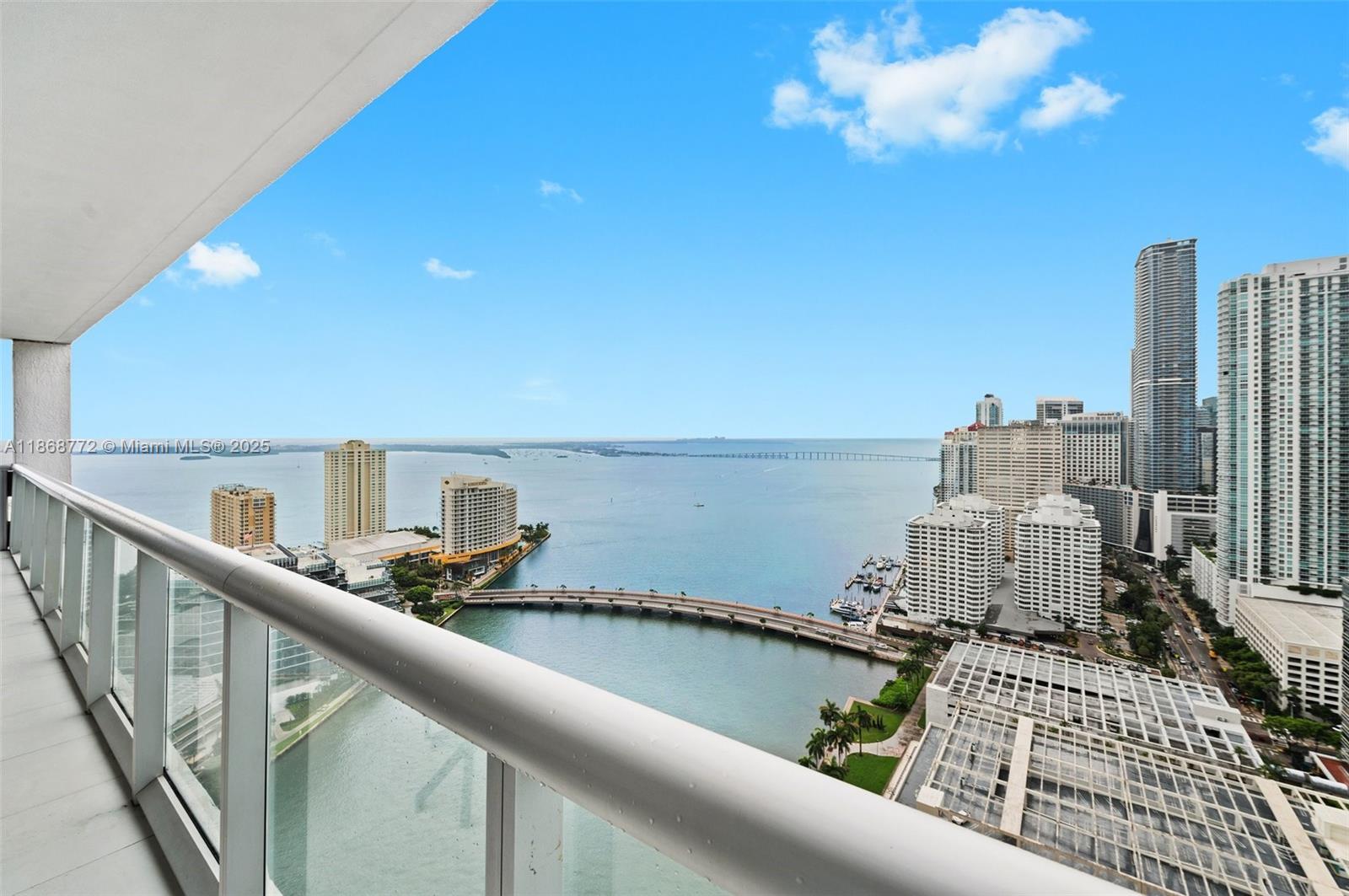 Rare opportunity 3-bed 2-bath, best line at ICON Brickell. Unobstructed views of the intercoastal, bay, and ocean from the 33rd floor. Walking distance to all of the great restaurants, bars & special events in the Brickell/Downtown area. This is a designer-finished, fully furnished corner residence with East and South views from your extra-long balcony, as well as from the floor-to-ceiling windows; it features a coveted split floor plan, all with views of the bay. The primary bedroom has balcony access, an extra-large ensuite bathroom & 2 closets. The unit is a SMART HOME. AMENITIES include infinity pools, fitness center & store. Cable, wifi, internet & water are included in the rent.