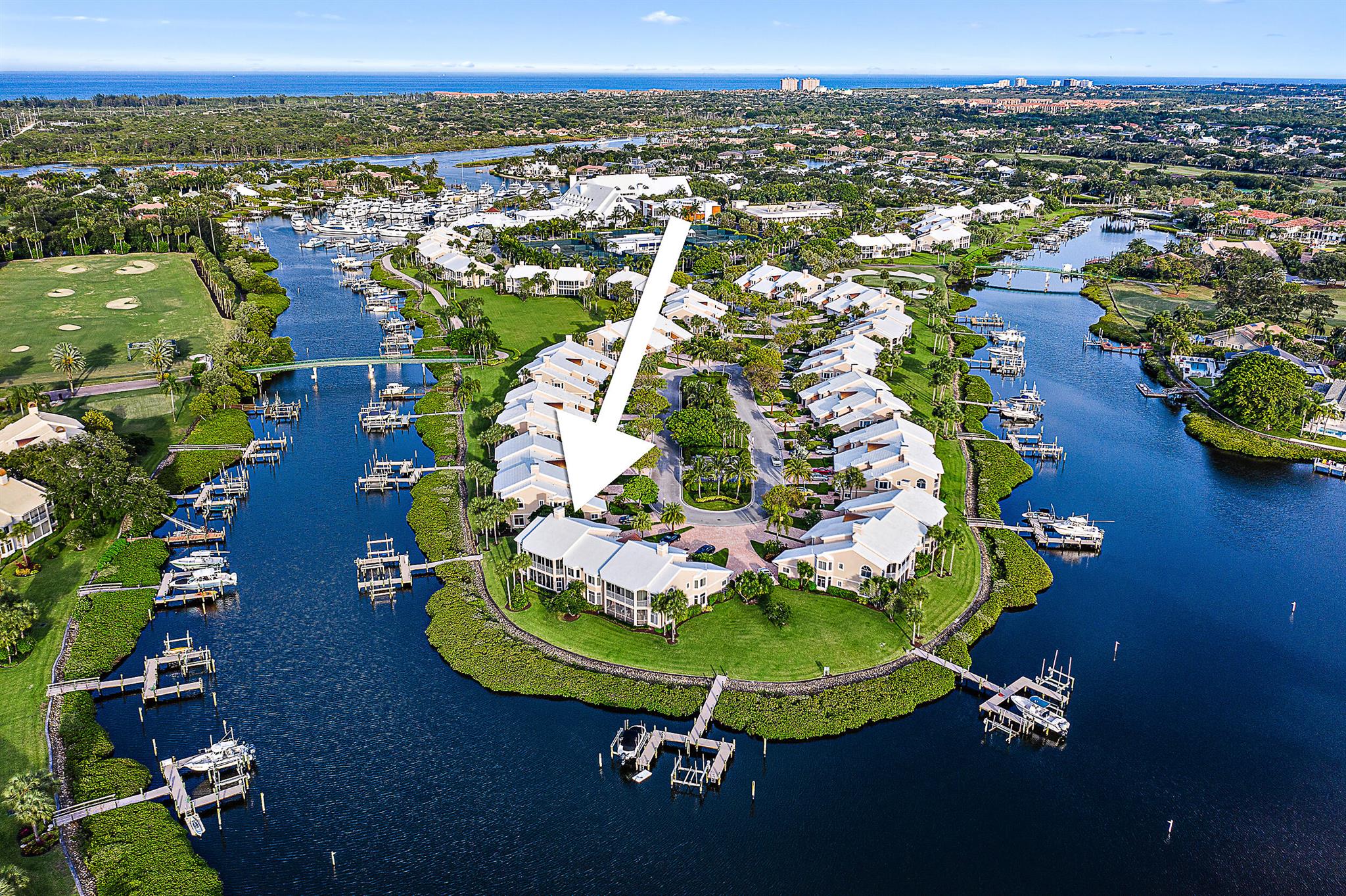 Fabulous rare opportunity to rent in Admirals Cove with expansive spectacular water views and dock. 2nd floor harbor home, 2 bedrooms+den, freshly painted, new carpeting in bedrooms includes private elevator. Enjoy the Admirals Cove platinum club lifestyle, 45 holes of golf, tennis and pickleball courts, resort pool, award winning fitness center, spa, salson and 5 dining venues with the additional purchase of a golf lessee membership.  You will never want to leave!