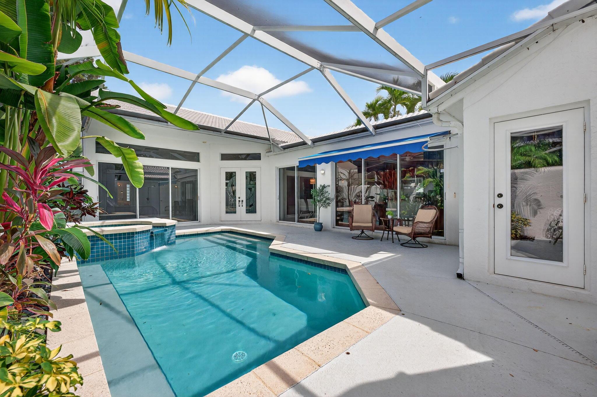 Welcome to your own private retreat in the highly desirable Boca Country Club. This 3-bedroom, 2-bath villa features a brand-new roof, private courtyard pool, spacious 2-car garage, and a low monthly HOA of just $395. Unlike many country club communities, there are no initiation fees or mandatory membership dues--yet you can still enjoy golf at a discounted rate whenever you'd like. Families will also appreciate that this home is zoned for Boca Raton's top-rated public schools: Calusa Elementary, Omni Middle, and Spanish River High. Whether you're seeking a seasonal escape or a year-round residence, this property offers a rare opportunity to enjoy the Boca lifestyle in a country club setting without the extra costs.