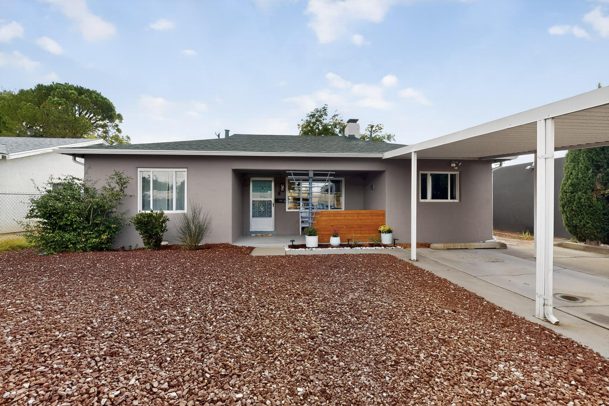 Live in the beating heart of Albuquerque, surrounded by Nob Hill's finest local shops, restaurants, parks, and outdoor recreation opportunities! Seconds to the center of Nob Hill, and minutes to Uptown and UNM, the location is truly idyllic.You'll love the charm and character of this bungalow, with original hardwood flooring, abundant natural lighting, and thoughtful aesthetic improvements that fit with the home's era.Enjoy your morning coffee and entertain your friends and family in the amazing New Mexico evenings with your covered patio, perfect for indoor-outdoor living.Parking is readily available for two cars through the alley with a carport & large shed in the back yard, and two cars in the front driveway. ''See More'' for a list of upgrades completed on this home.