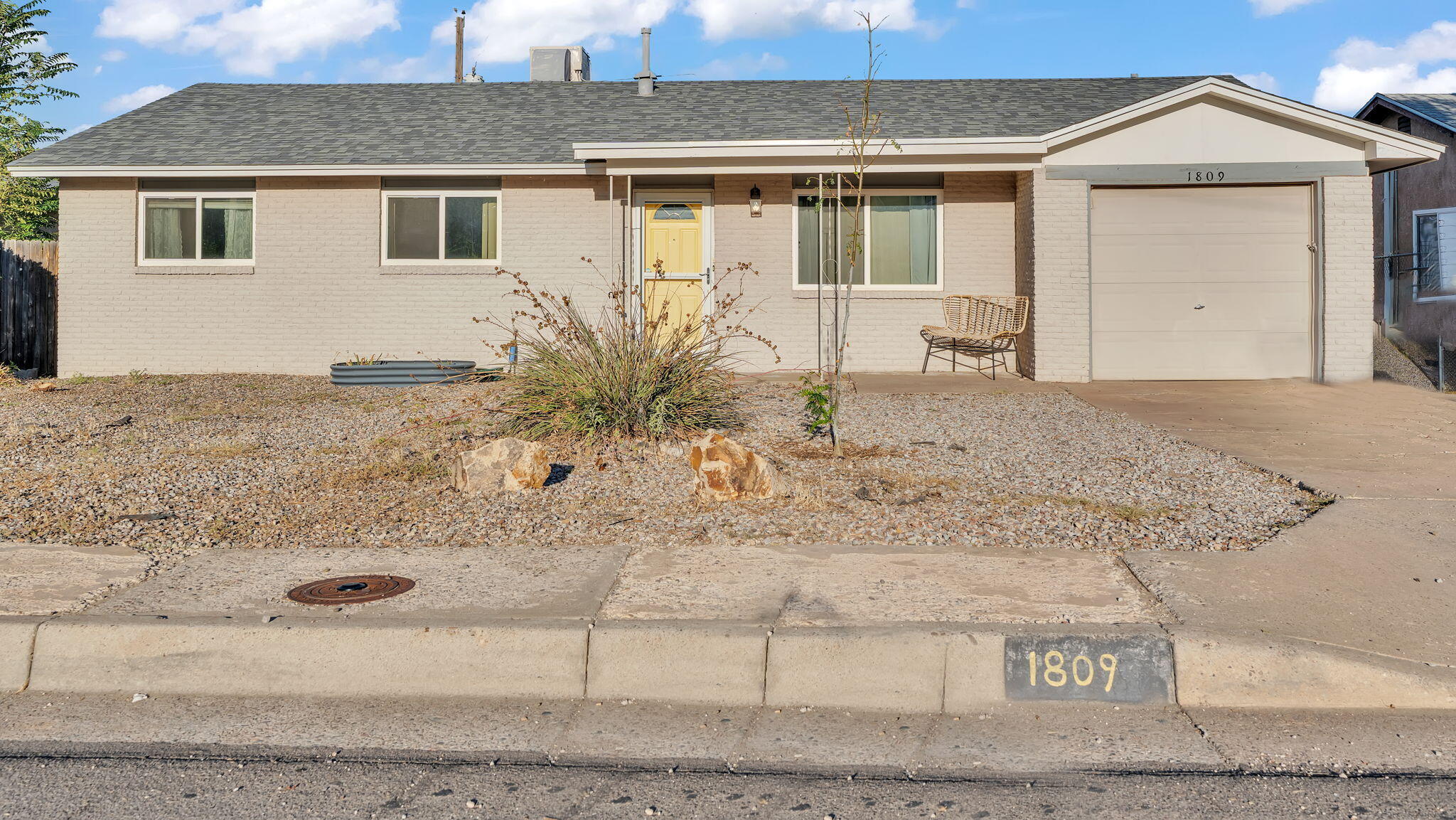 Don't miss this charming 4-bedroom, 2-bath ranch-style home in Albuquerque's NE Heights! Bright and welcoming, the living room flows into a dining space with access to the covered patio and backyard. The kitchen offers plenty of cabinet storage and workspace, ready for your personal touch. Bedrooms provide flexible use for family, guests, or a home office. Bathrooms feature practical updates with clean finishes. Outside, enjoy a spacious fenced yard with a storage shed and room for gardening, entertaining, or play. A one-car garage and extended driveway add extra convenience. With its great location near schools, parks, shopping, and commuter routes, this home is priced to move--schedule your showing today before it's gone!