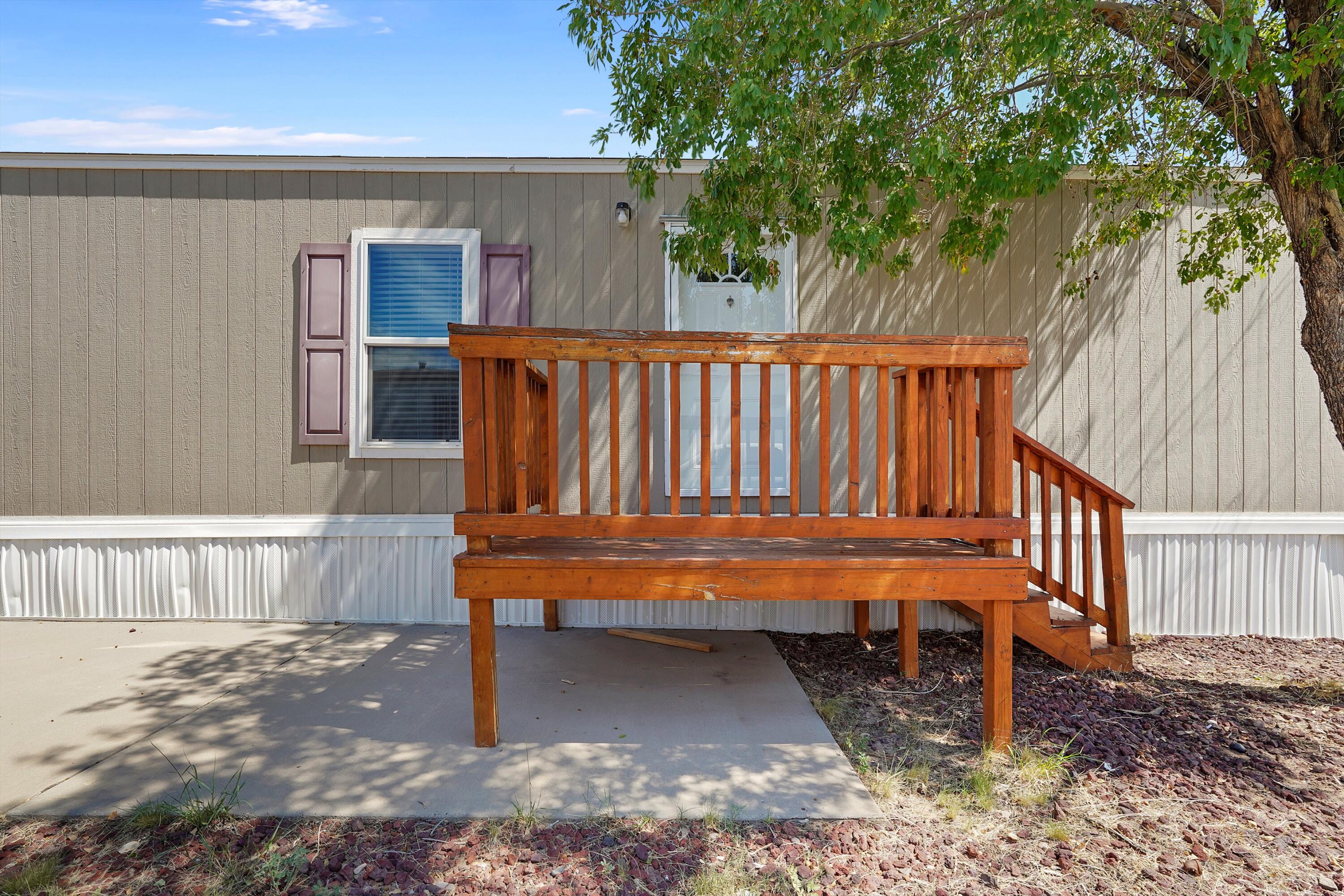 Charming 3-bedroom manufactured home in excellent condition! This well-maintained 3-bedroom, 2-bathroom home comes fully furnished and is located in a welcoming mobile home park offering great amenities. Enjoy spacious living, perfect for a growing family, plus refrigerated air for year-round comfort. Land lease is $565/month (price may vary and is subject to change).