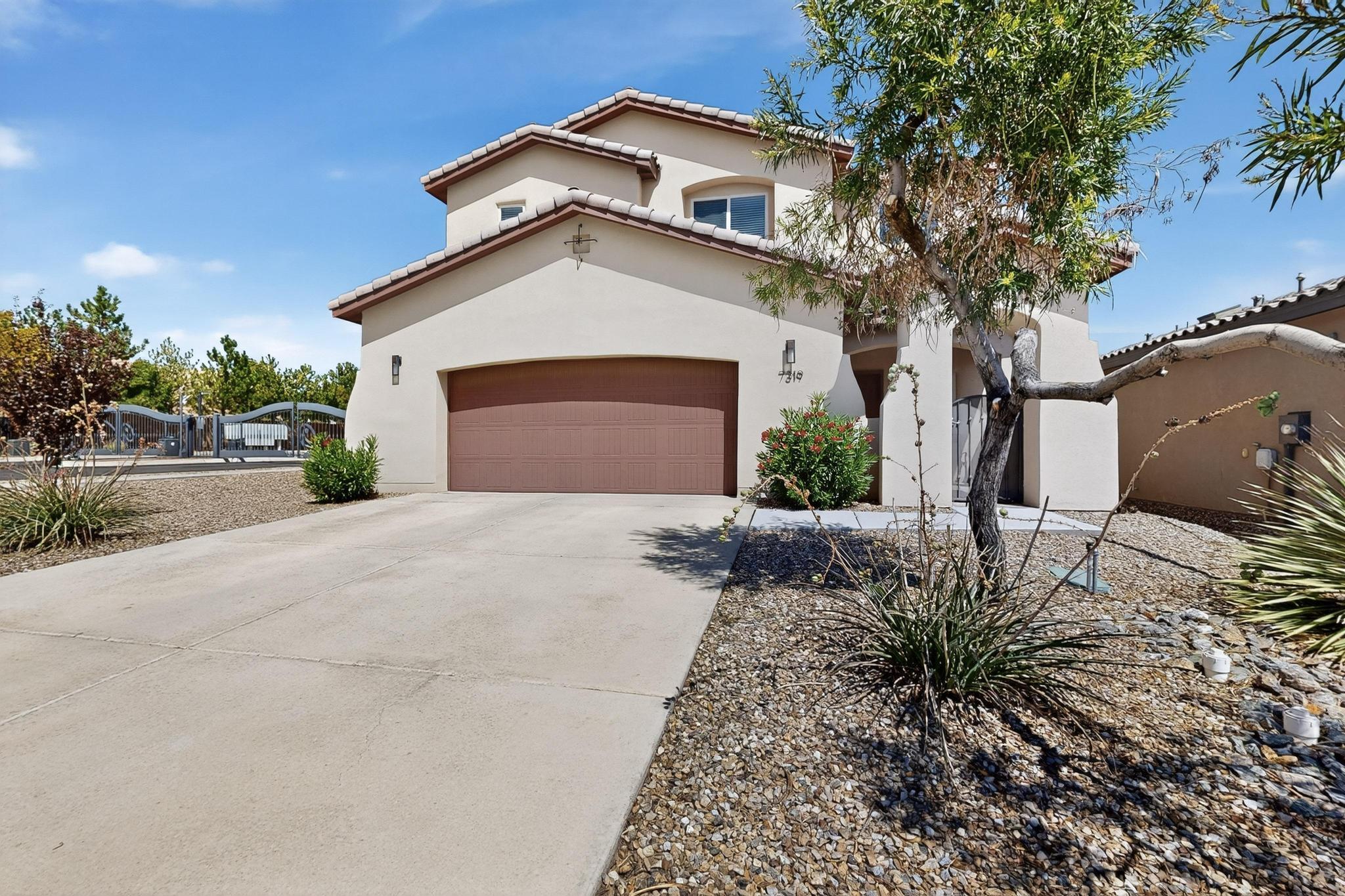 Come and see this 4 bed, 3 bath with over sized 2 car garage home.  Very well kept property located in the Valle Vista at the Trails.  Home is located in a gated community and near the APS Soccer complex fields.  This home is in a corner lot offering plenty of space.  Open space main floor.  Neutral color palette and lots of natural light.  You will find some updates throughout such as updated light fixtures, updated master shower and newer carpet upstairs. Enjoy your days and nights in the well kept fully landscaped backyard.  Come and schedule your showing to see this amazing home now!