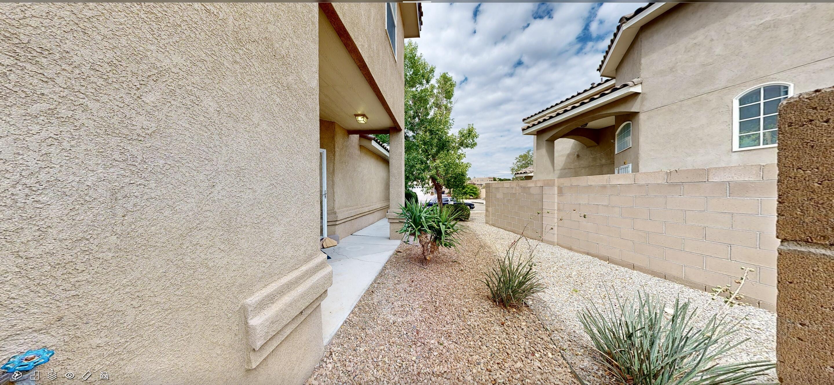 You will LOVE Western Trails Estates. This 2-story home sits in a prime Westside location between I-40 and Paseo Del Norte, close to St. Pius High School, grocery stores, and restaurants.Inside, you'll find 3 bedrooms, 2.5 baths, and a 2-car garage. The open concept floor plan is enhanced by cathedral ceilings, filling the home with light. The great room offers a cozy fireplace and flows into a spacious kitchen with stainless steel appliances, ample counter space, and updated lighting fixtures.Upstairs, the master suite is your private retreat. Soak in the jetted tub, then step out onto your balcony to enjoy mountain views.All appliances stay, making this home move-in ready. Schedule your showing today and see why Western Trails Estates is the place to be.Schedule your showing