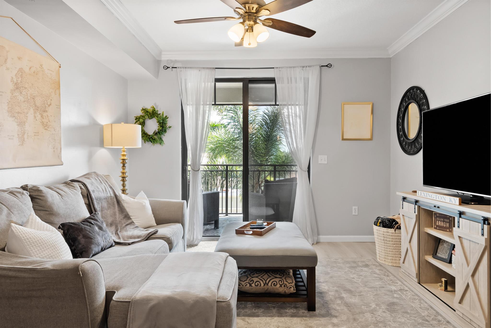 Urban contemporary style meets resort-style living at The Residences at Midtown in Palm Beach Gardens. This pristine condo is completely move-in ready with fresh paint, hurricane impact glass, abundant natural light, and a soft coastal interior that feels inviting the moment you walk in.Recent upgrades include a new refrigerator plus new washer and dryer, all under a transferable 5-year warranty for peace of mind. The home has been meticulously maintained, combining comfort, function, and style.The location is unbeatable: one minute to I-95, minutes to the Turnpike, 10 minutes to the beach, and less than 15 minutes to Palm Beach International Airport. Step outside your door and enjoy one of the most walkable spots in Palm Beach Gardens with restaurants, gyms, coffee shops, and The Fresh Market right here.

This gated community emphasizes safety and offers private amenities in a vibrant, connected setting. Midtown delivers convenience, comfort, and lifestyle all in one central Palm Beach Gardens location.