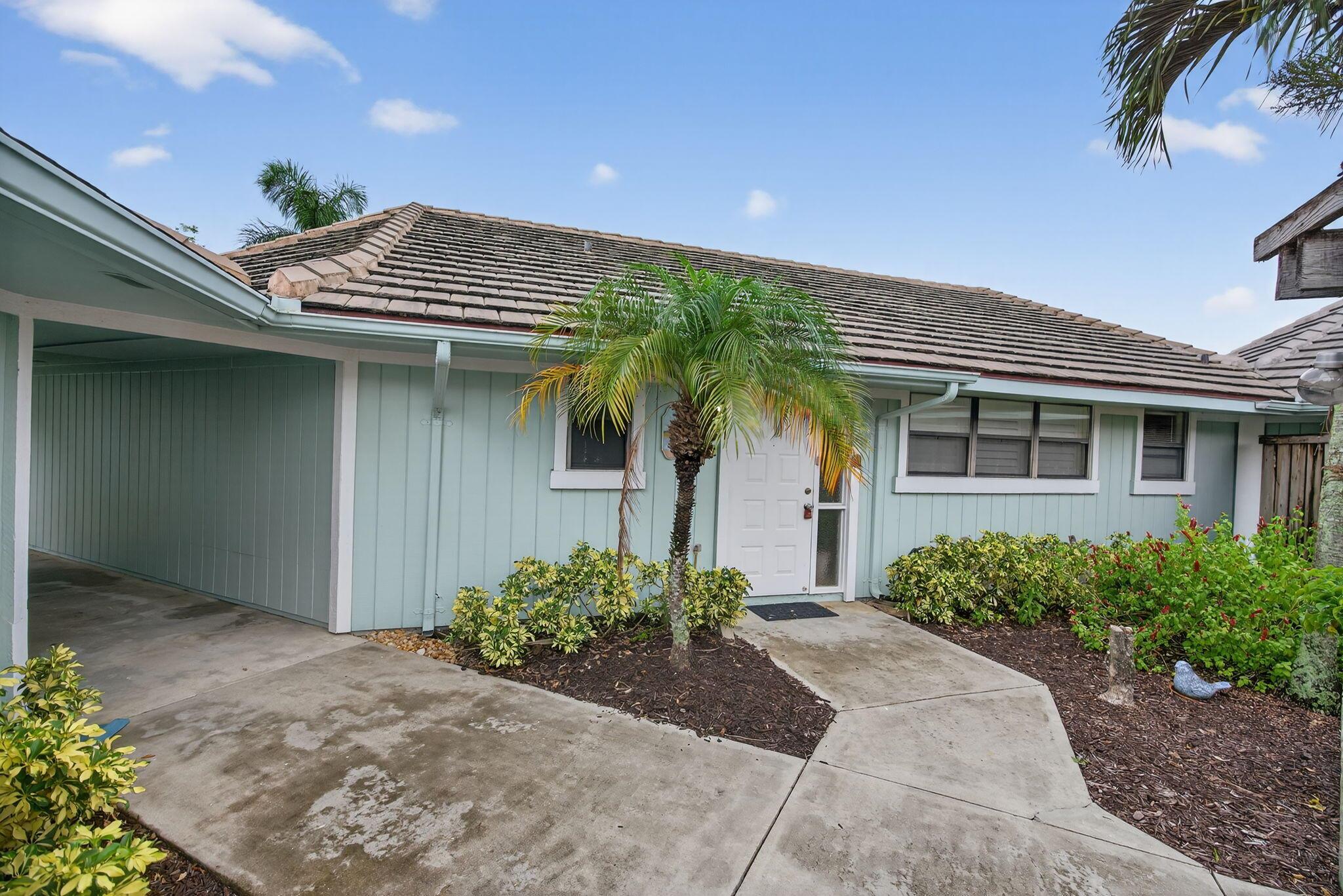 Enjoy 'vacation style' living in this seaside community of Bella Vista in Jupiter. Furnished 2 bedroom/2 bath Townhouse is ready for a new owner. Freshly painted and updated in a serene color palette. Enjoy community amenities including pool, tennis courts, pickleball, bocce ball, and the beach is less than a 1-mile walk away. Beautiful outdoor space on the patio for relaxing, reading or entertaining. Makes a great investment property also, lease up to 2 times per year for a minimum of 30 days each time.
