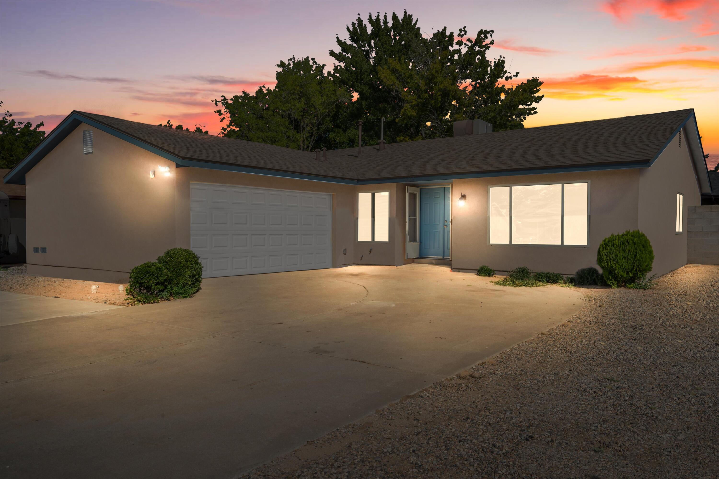 Welcome to this beautifully updated home in the sought-after Taylor Ranch neighborhood of Albuquerque! This spacious single-story residence features 4 bedrooms and 2 full bathrooms. Ideal for families or those who love plenty of living space. This spacious floor plan offers multiple living areas, a cozy fireplace, and a bright kitchen with a breakfast bar. Updates include laminate flooring, ceiling fans, and double-pane windows for comfort and efficiency. The private backyard provides plenty of room to relax or entertain, with a patio to enjoy Albuquerque's outdoor living. Conveniently located near schools, parks, and shopping, with easy access to major roads. A wonderful move-in ready home in a desirable neighborhood!